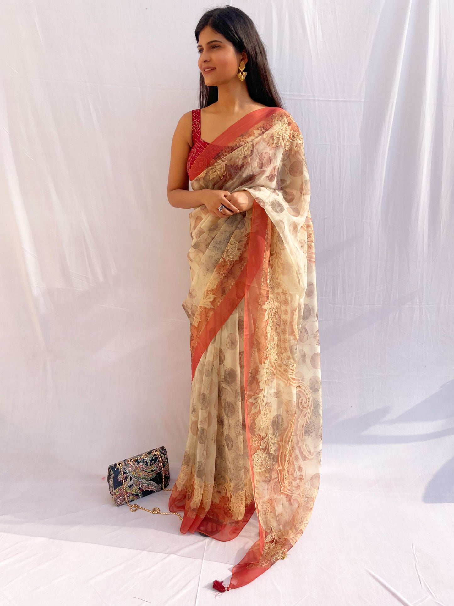 Soft Organza Silk Thread Highlights Saree