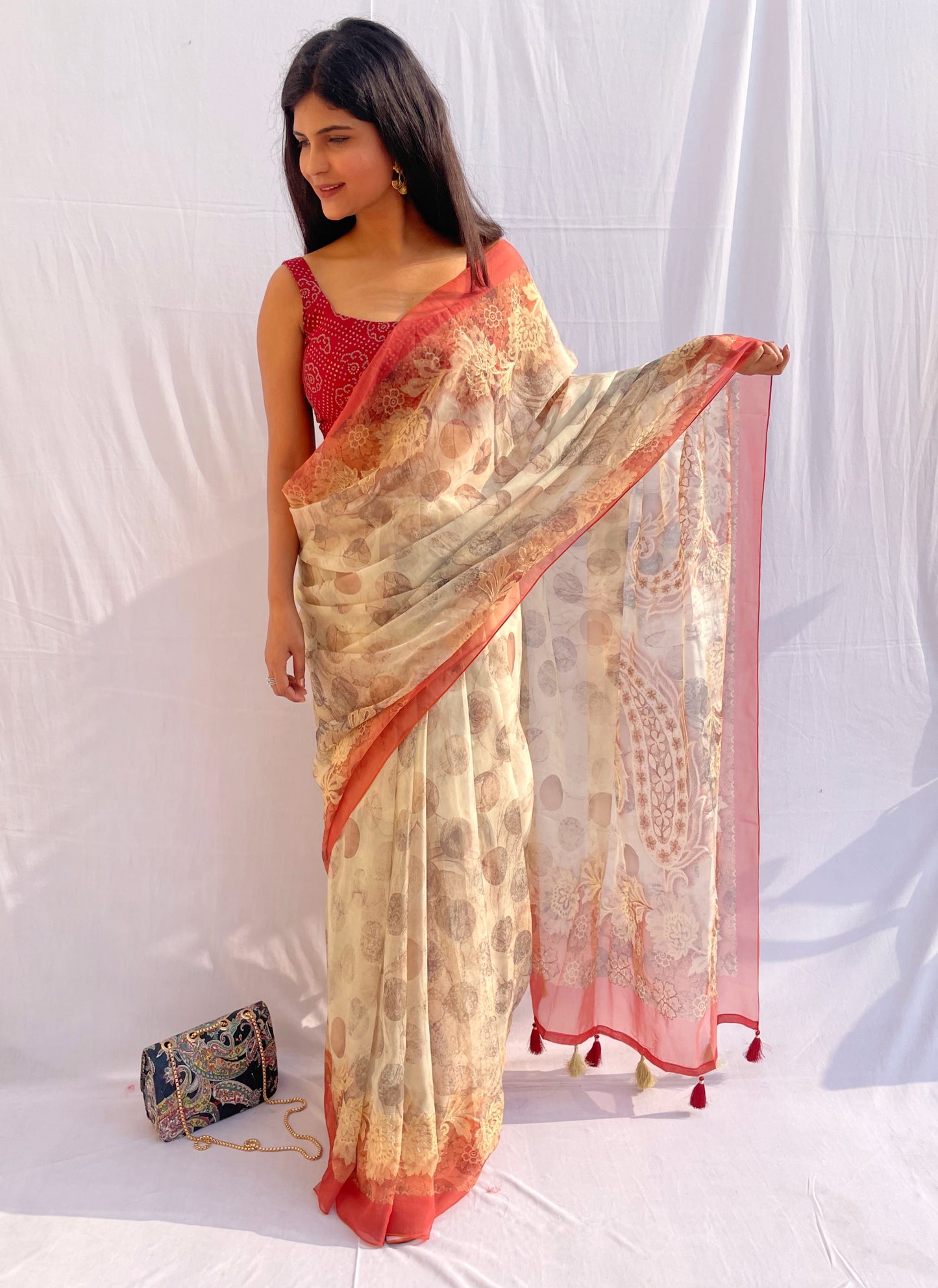 Soft Organza Silk Thread Highlights Saree