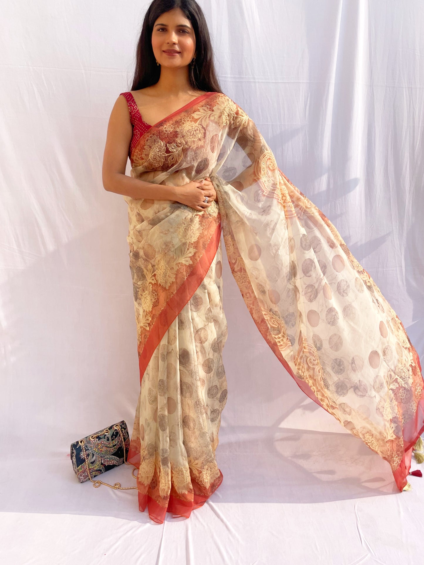 Soft Organza Silk Thread Highlights Saree