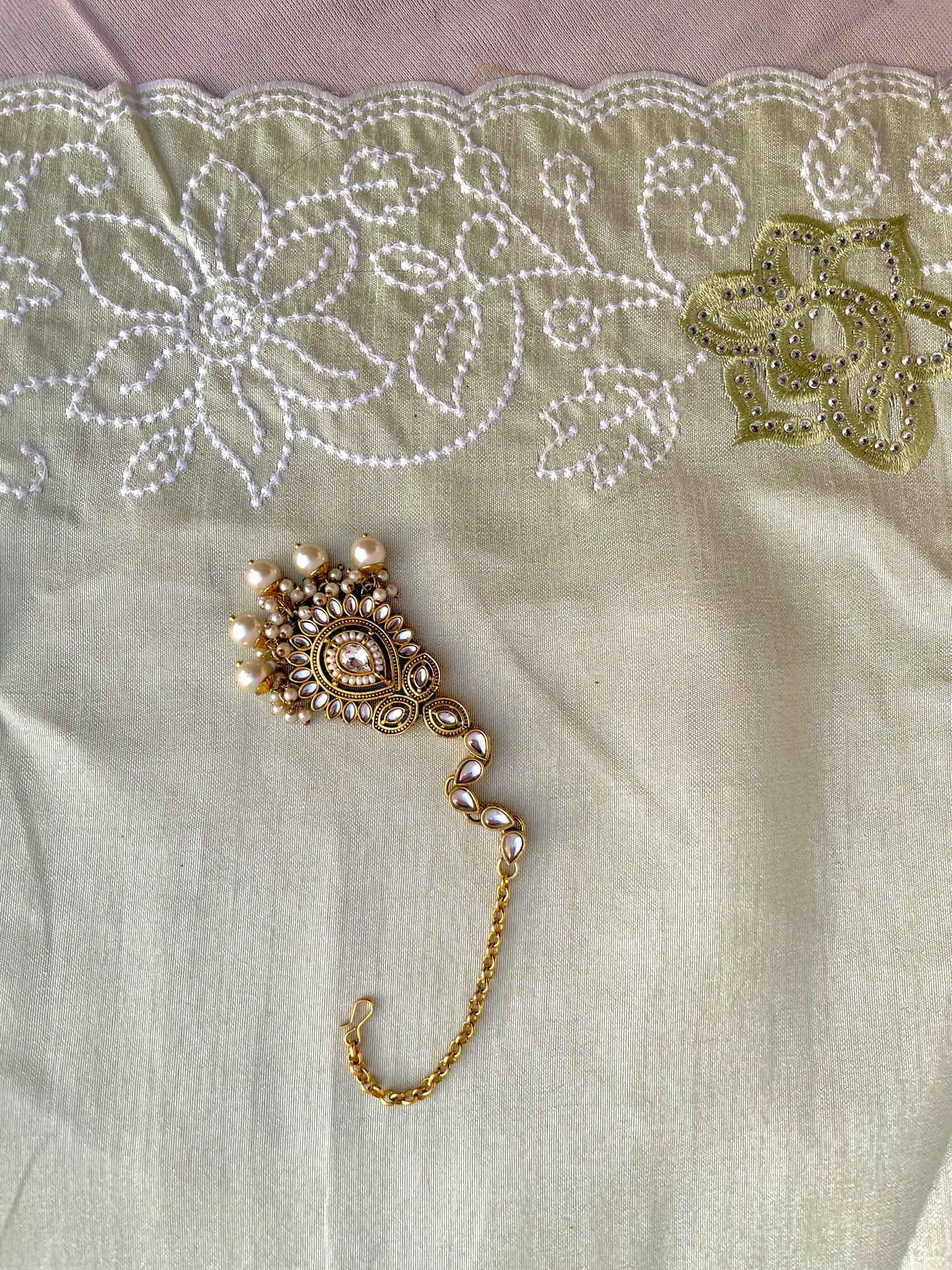Floral Border Embroidery Organza Saree - Vanesara