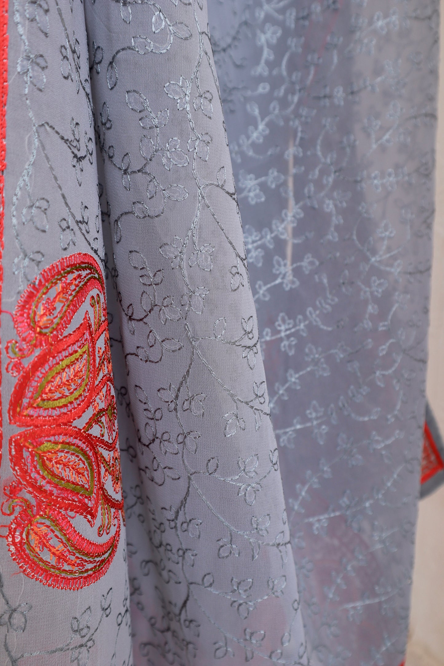 Multi Thread Embroidery Saree - Vanesara
