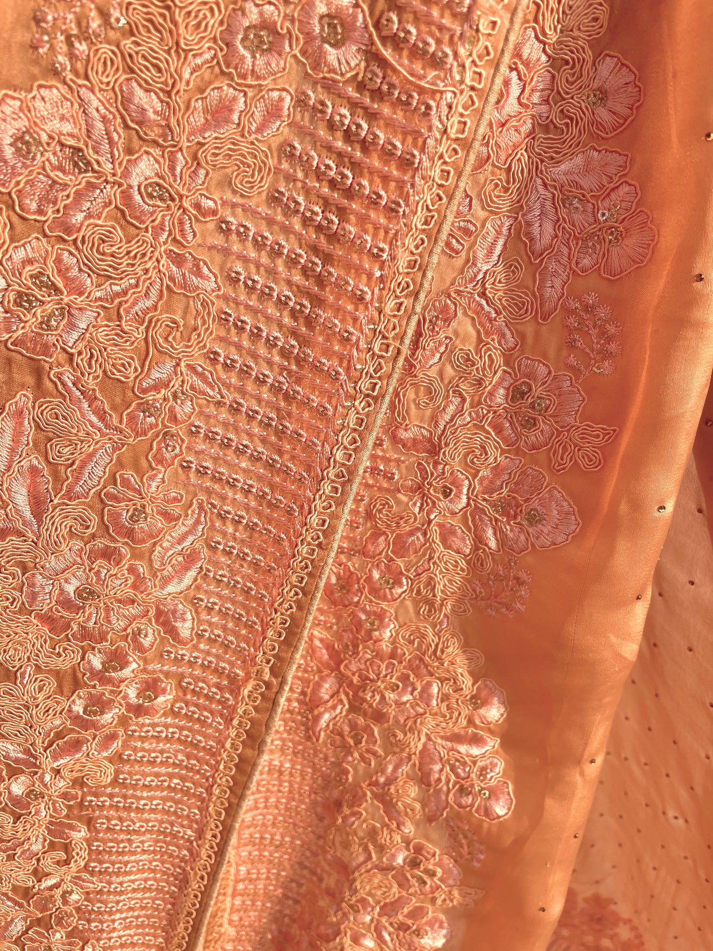 Satin Silk With Floral Embroidery - Vanesara