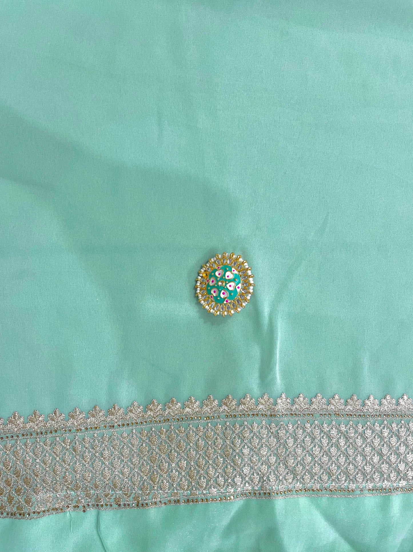Multicolor Thread Work With Swarovski Touch - Vanesara