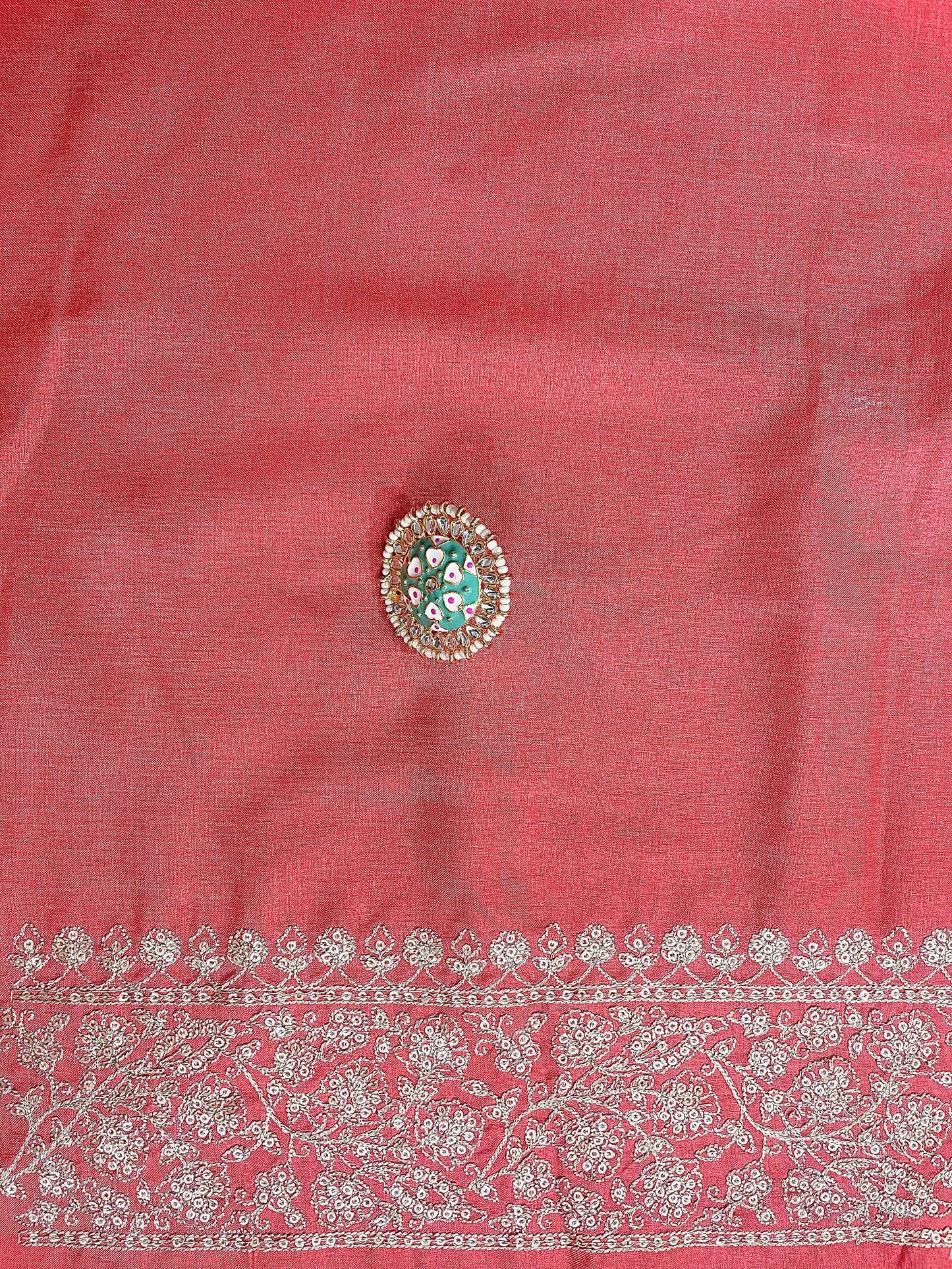 Bandhani Print Embroidered Silk Saree - Vanesara