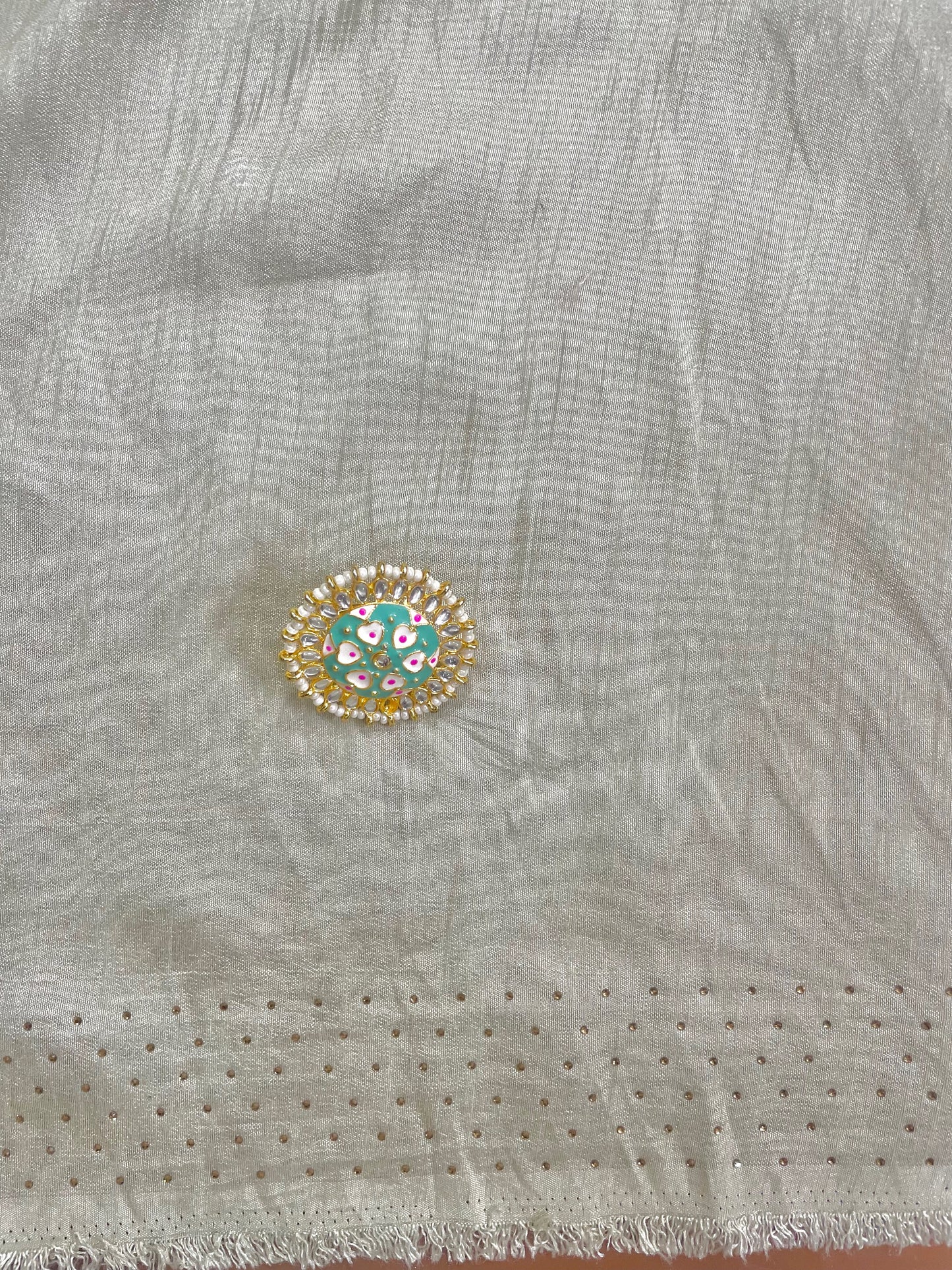 Thread Work With Swarovski Touch Grey Saree - Vanesara