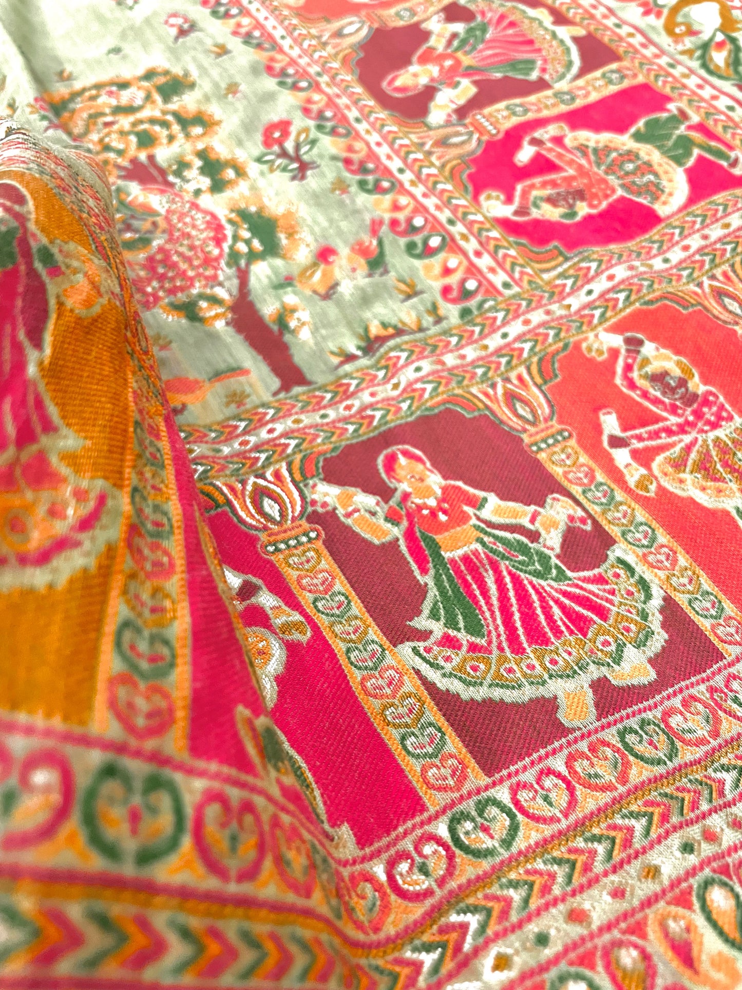 Cotton Saree with All Over Zari Work - Vanesara