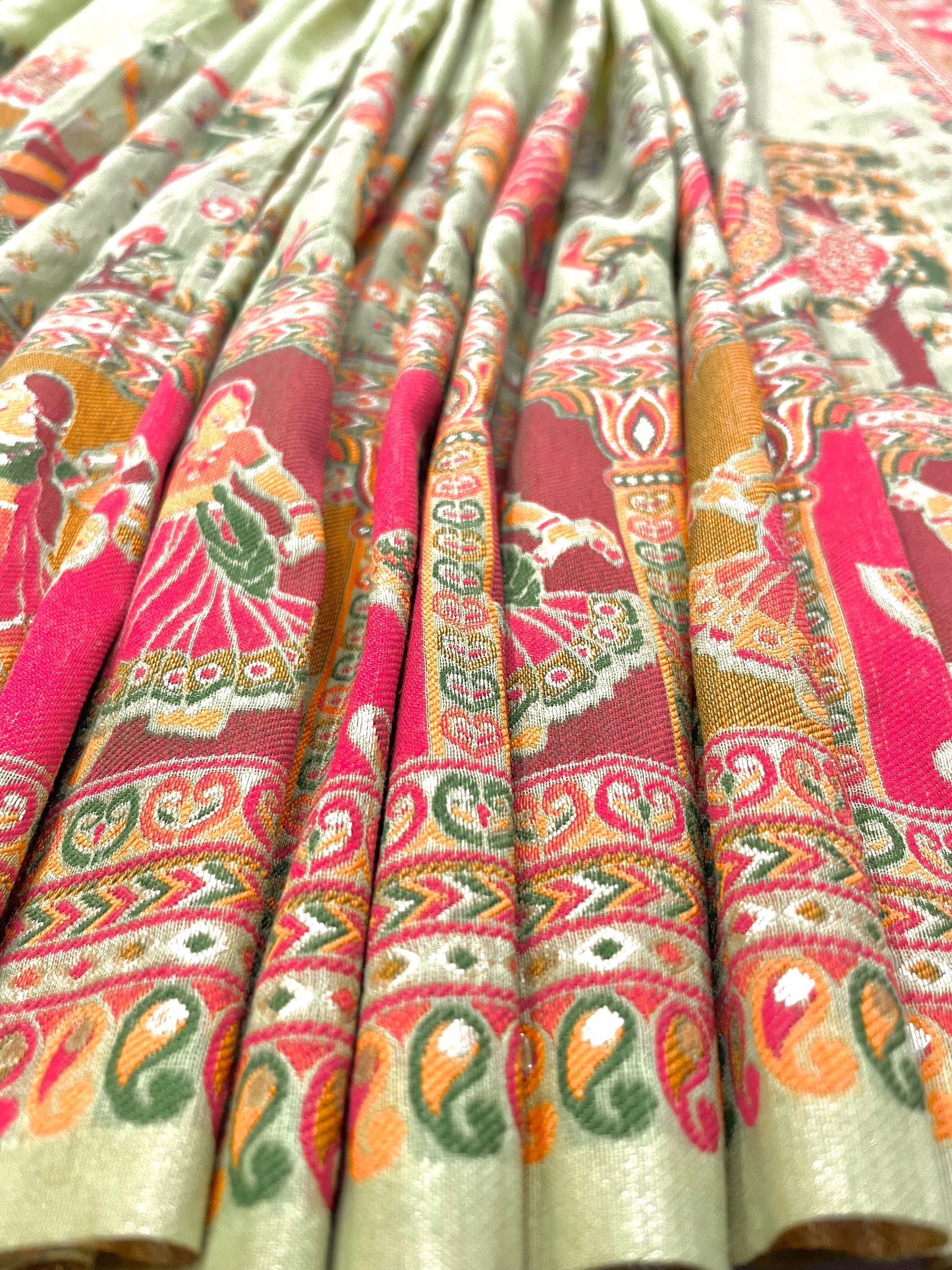 Cotton Saree with All Over Zari Work - Vanesara