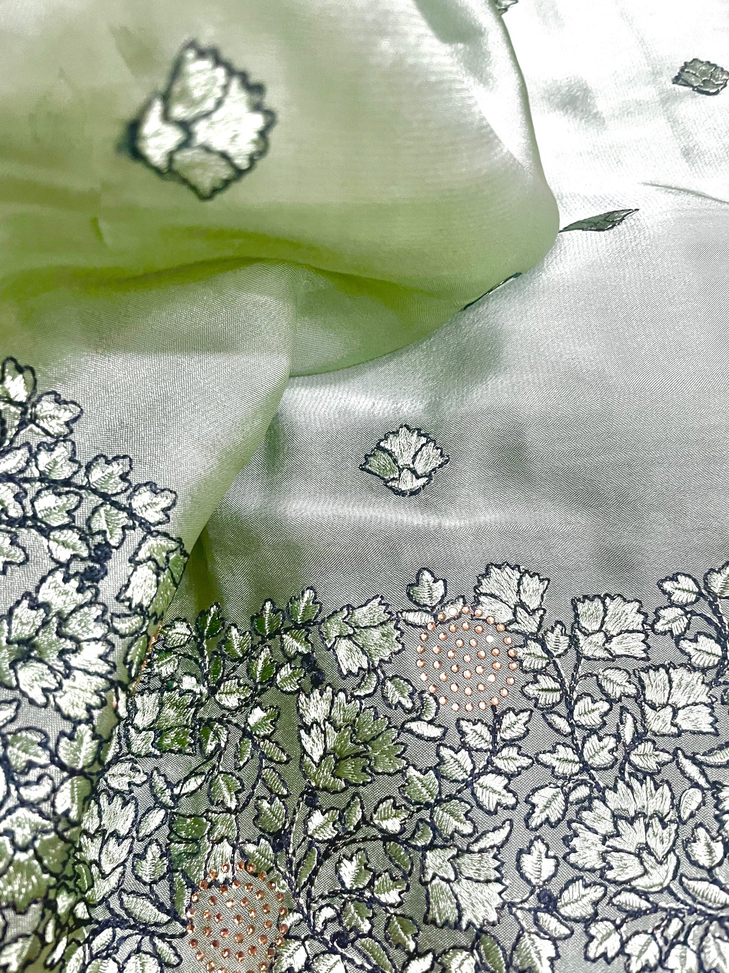 Thread work saree with Swarovski touch - Vanesara