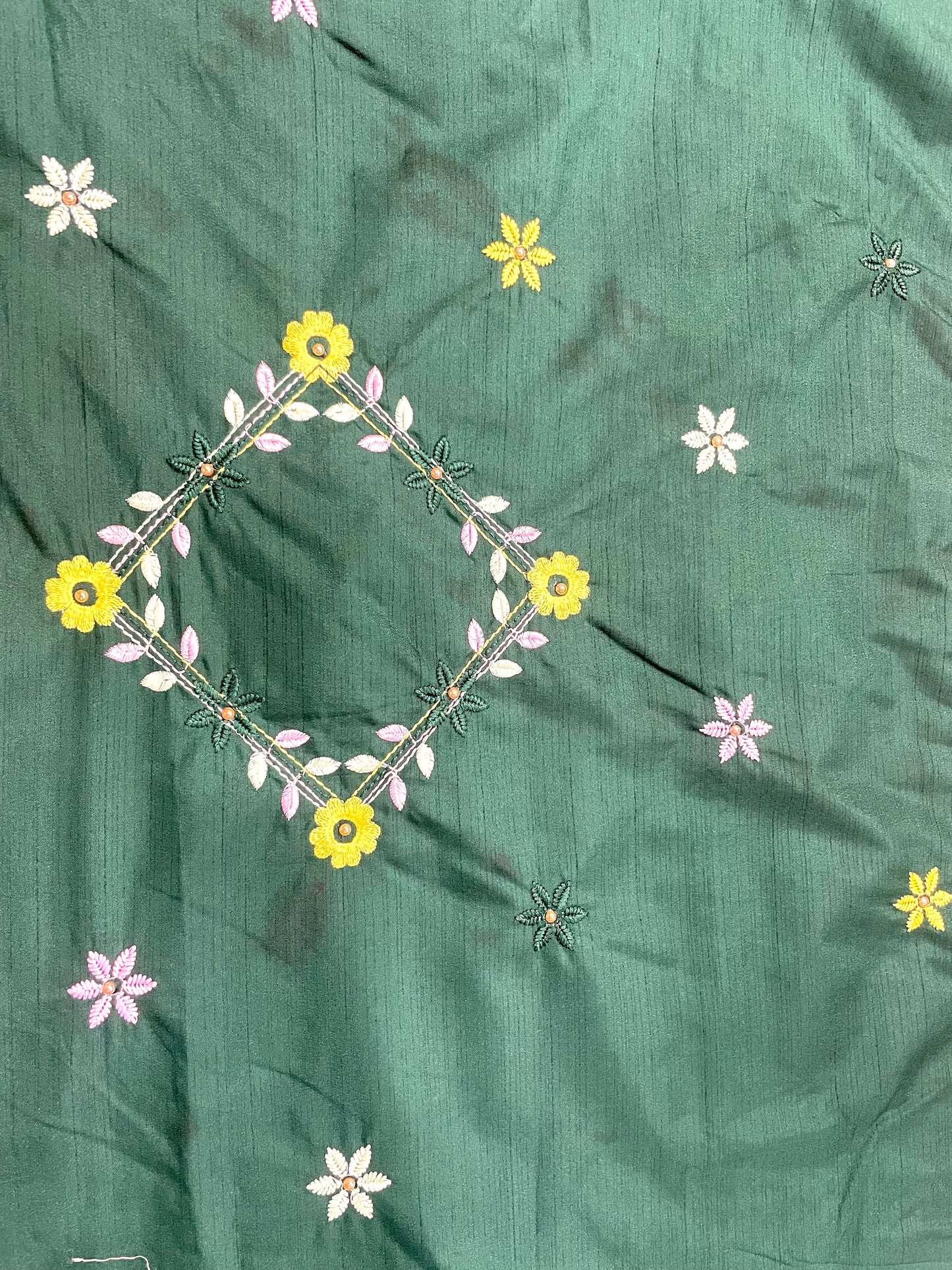 Pink Floral Embroidered Saree - Vanesara