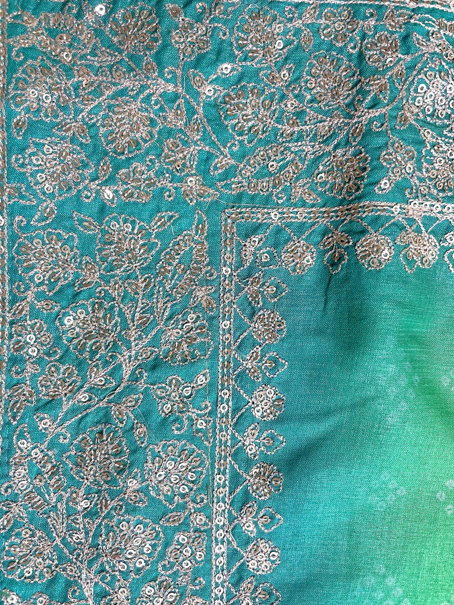 Bandhani Print Embroidered Silk Saree - Vanesara