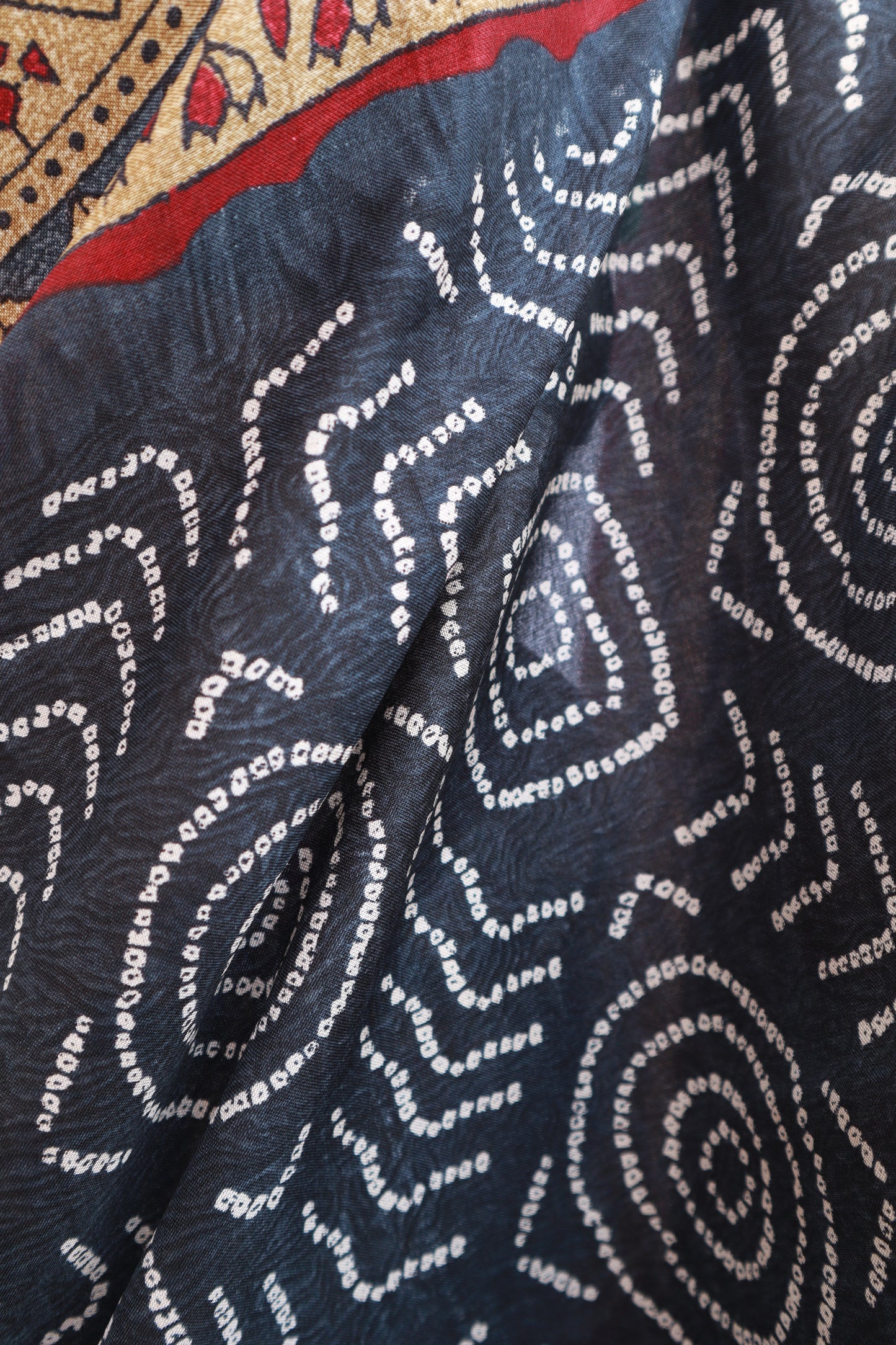 Blue printed crepe saree - Vanesara
