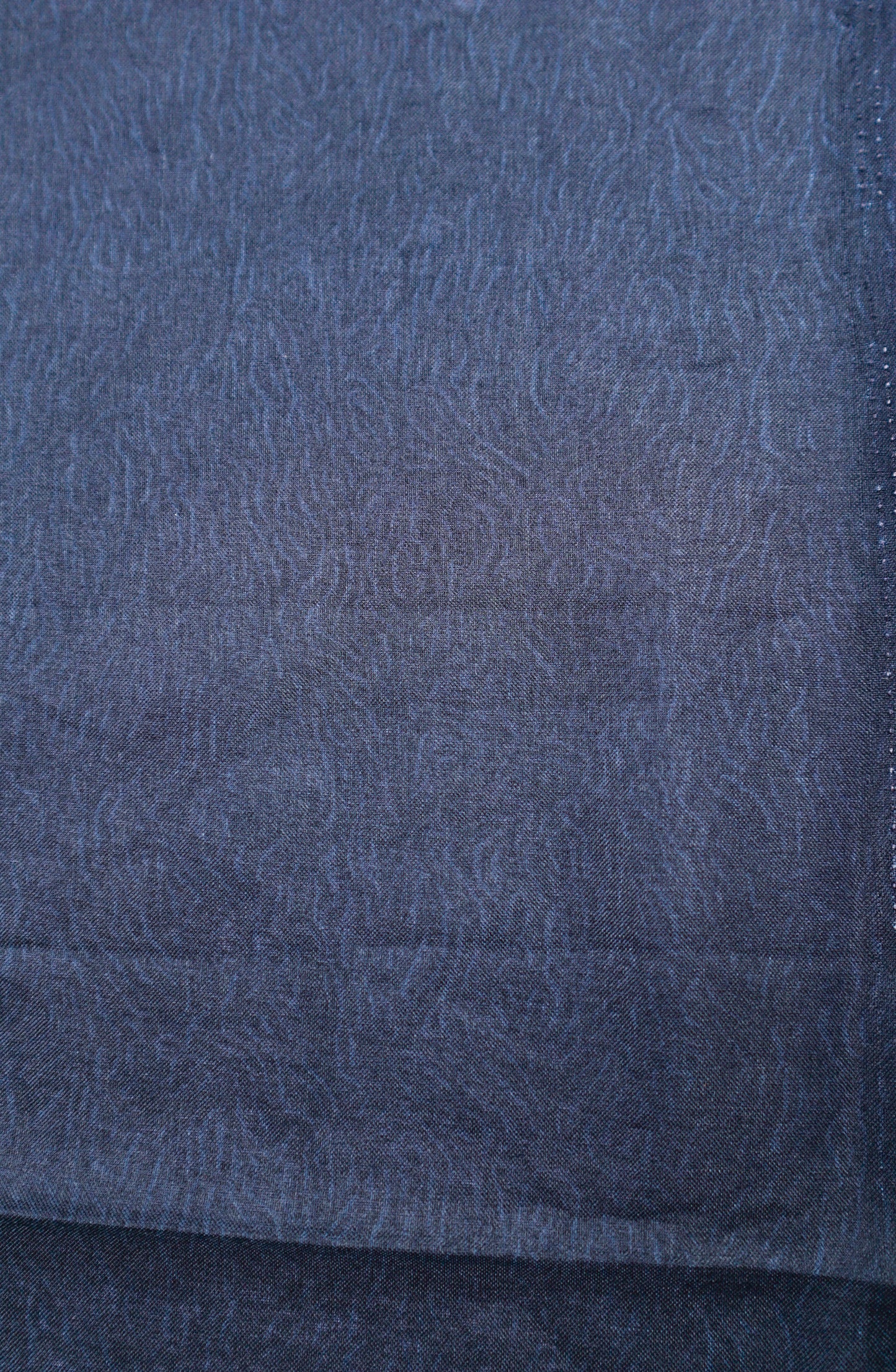 Blue printed crepe saree - Vanesara