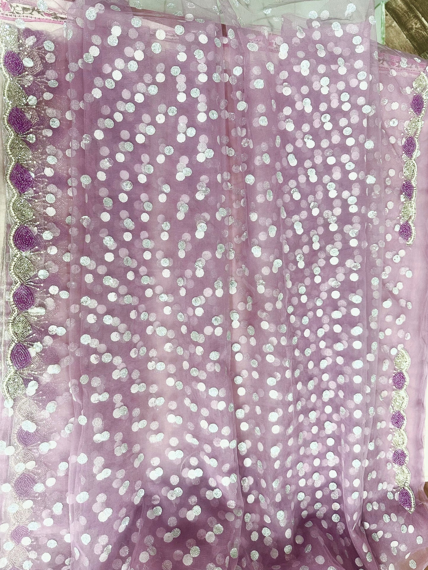 Net Saree with Handwork - Vanesara