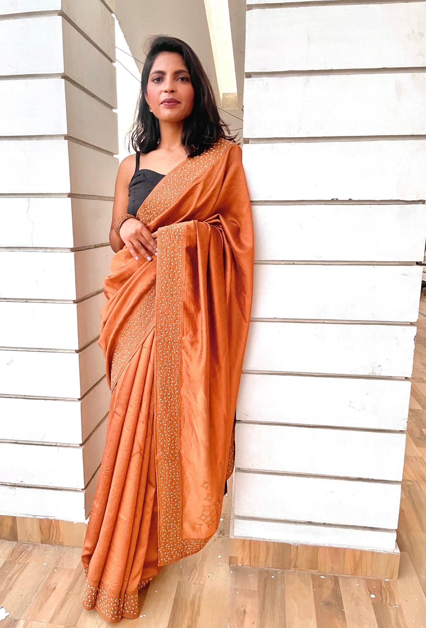 Silk Saree with swaroski touch - Vanesara