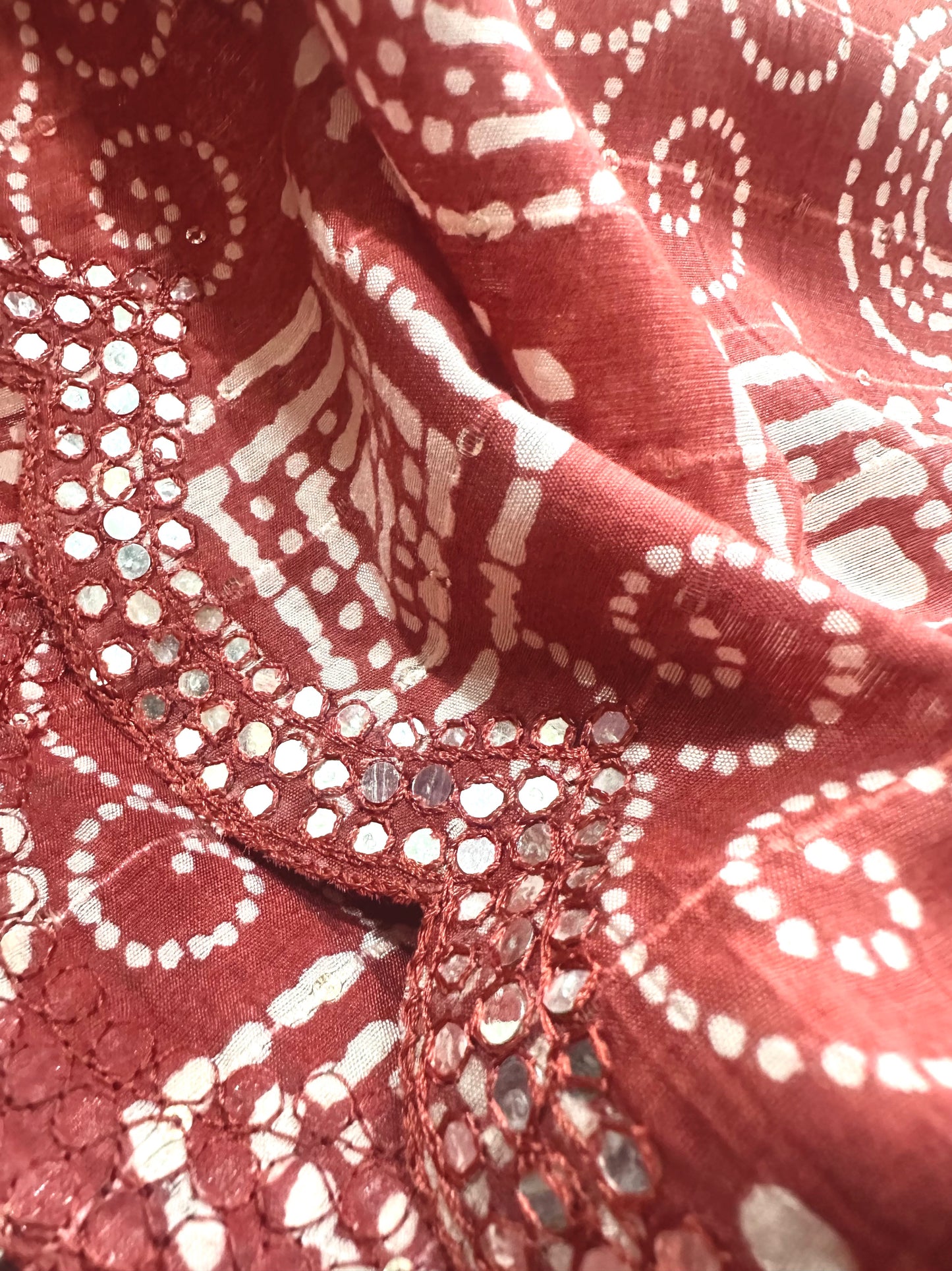Mirror Work Cotton saree - Vanesara