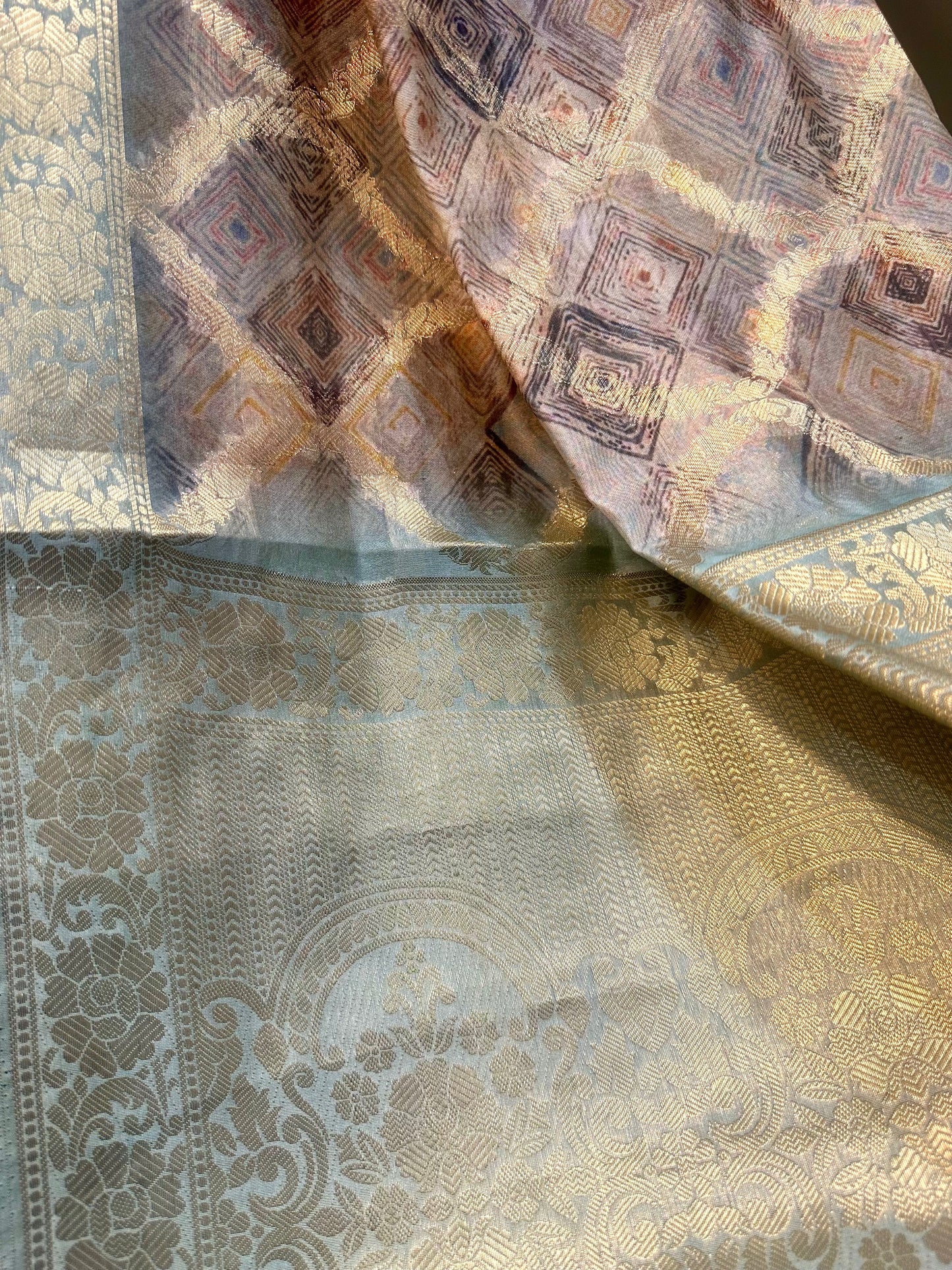 Multicolor Organza Saree with Zari touch - Vanesara