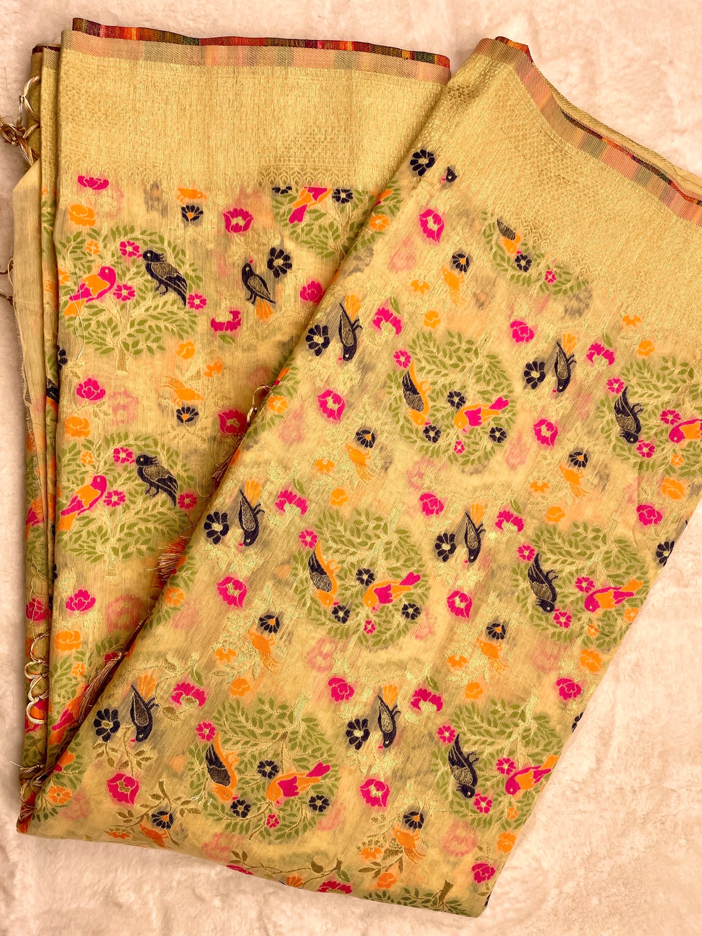 Multicolor Floral Woven Saree - Vanesara