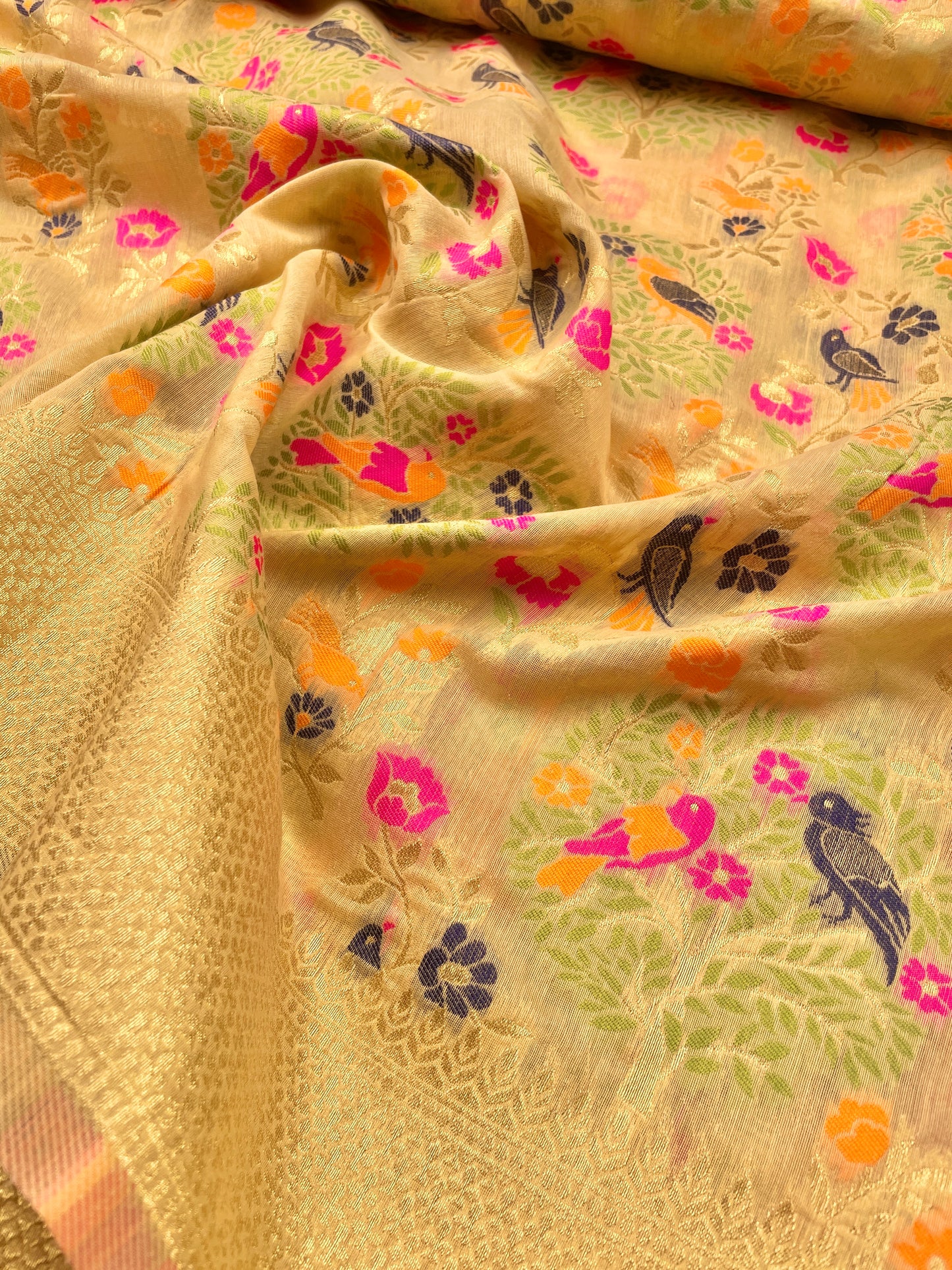 Multicolor Floral Woven Saree - Vanesara