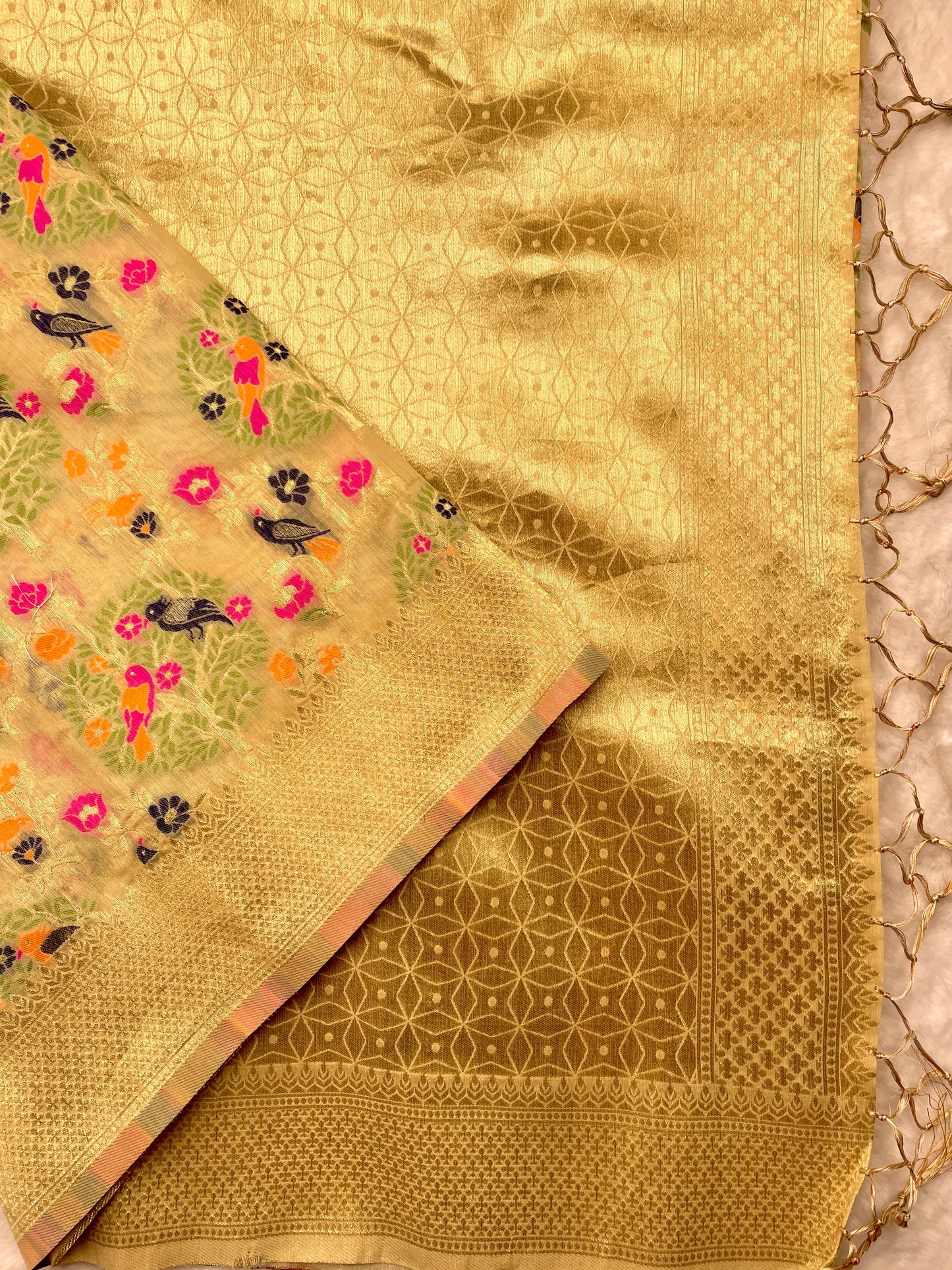 Multicolor Floral Woven Saree - Vanesara