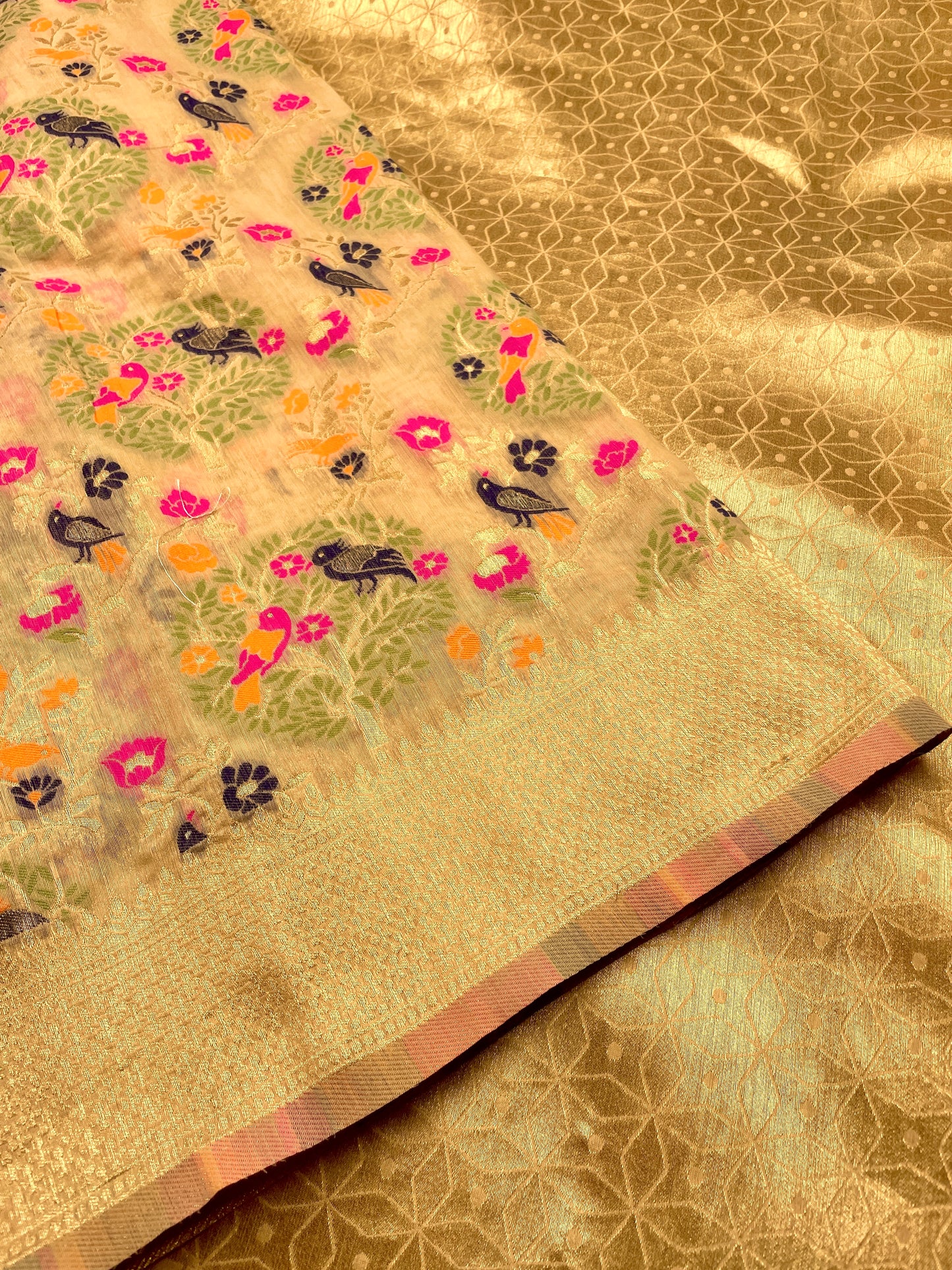Multicolor Floral Woven Saree - Vanesara