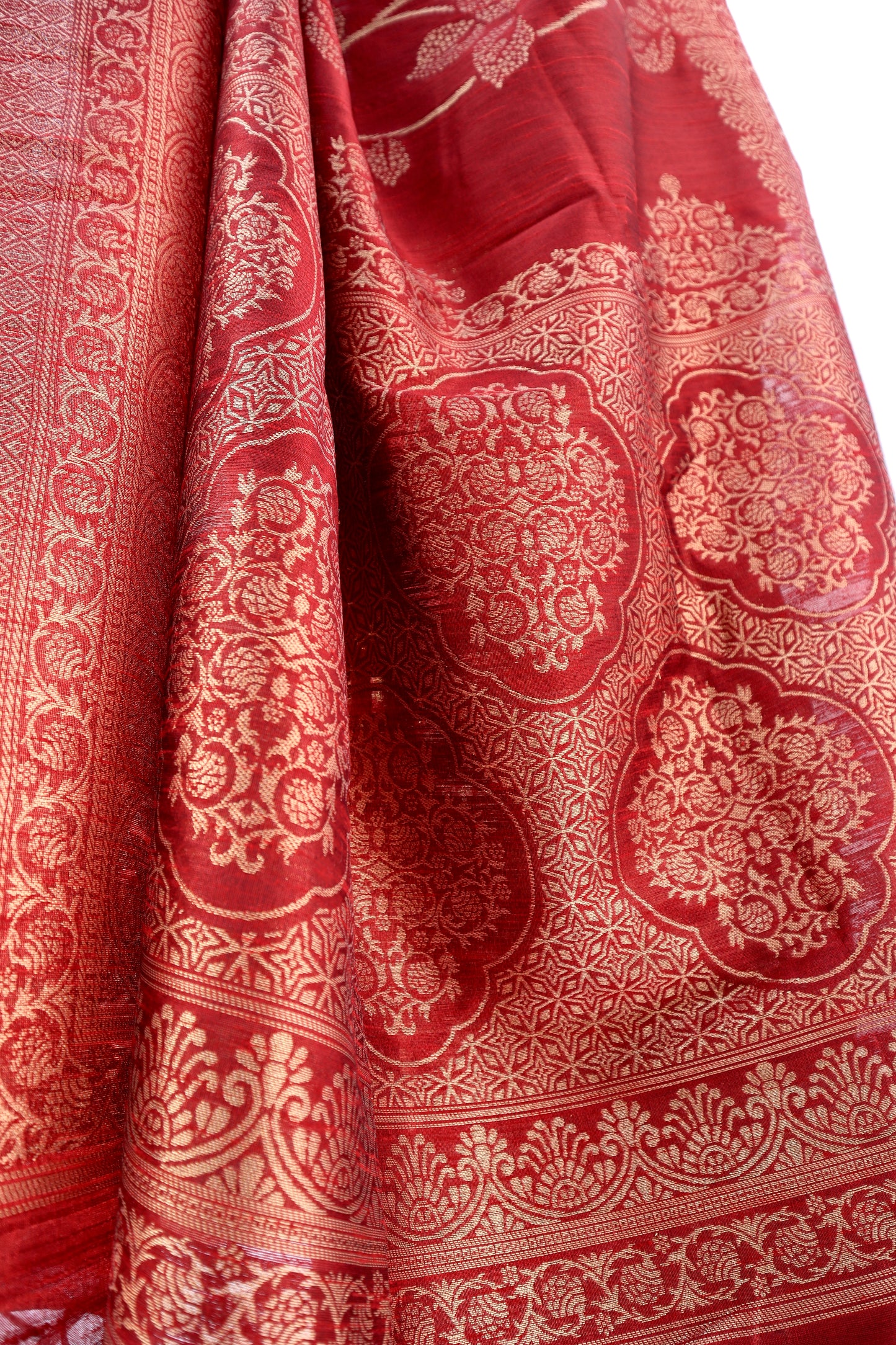 Red Silk Saree - Vanesara