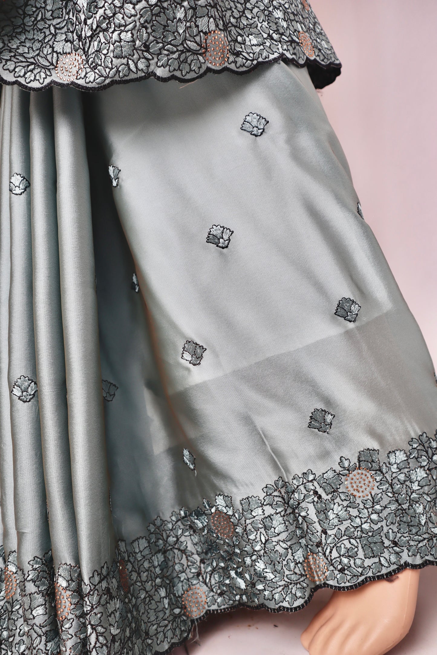 Thread work saree with Swarovski touch - Vanesara