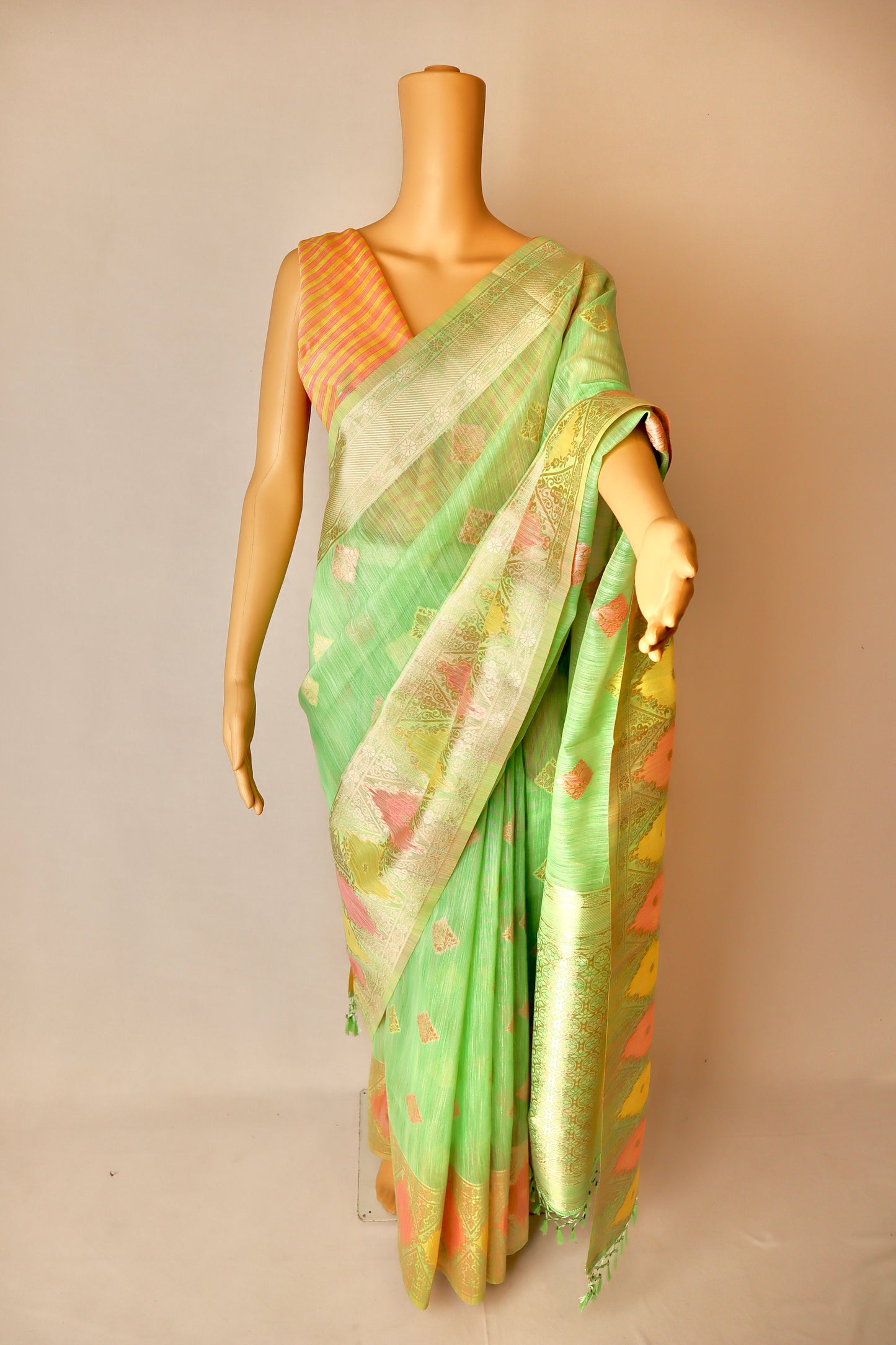 Multicolor Cotton Summer Saree - Vanesara