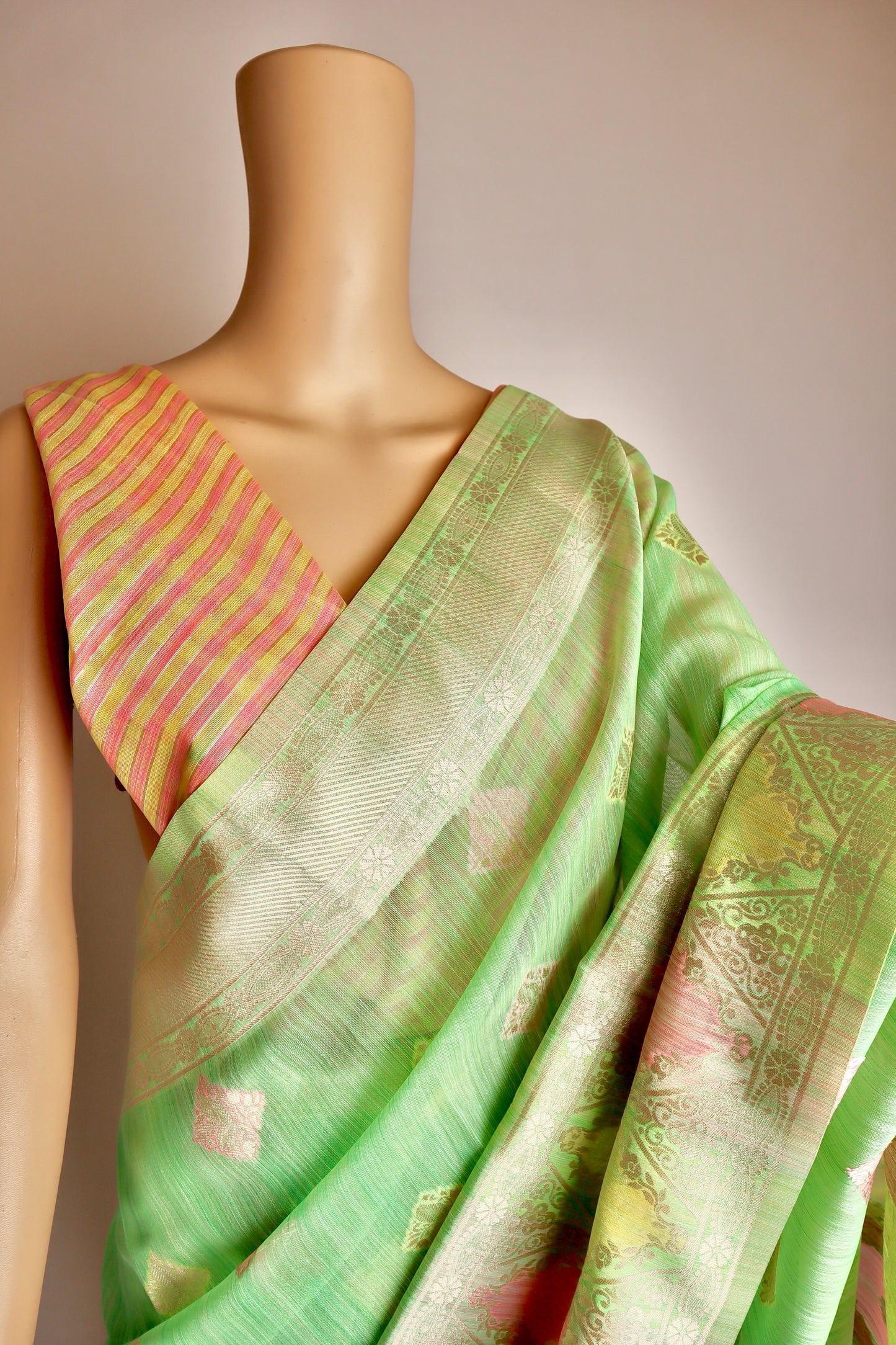 Multicolor Cotton Summer Saree - Vanesara