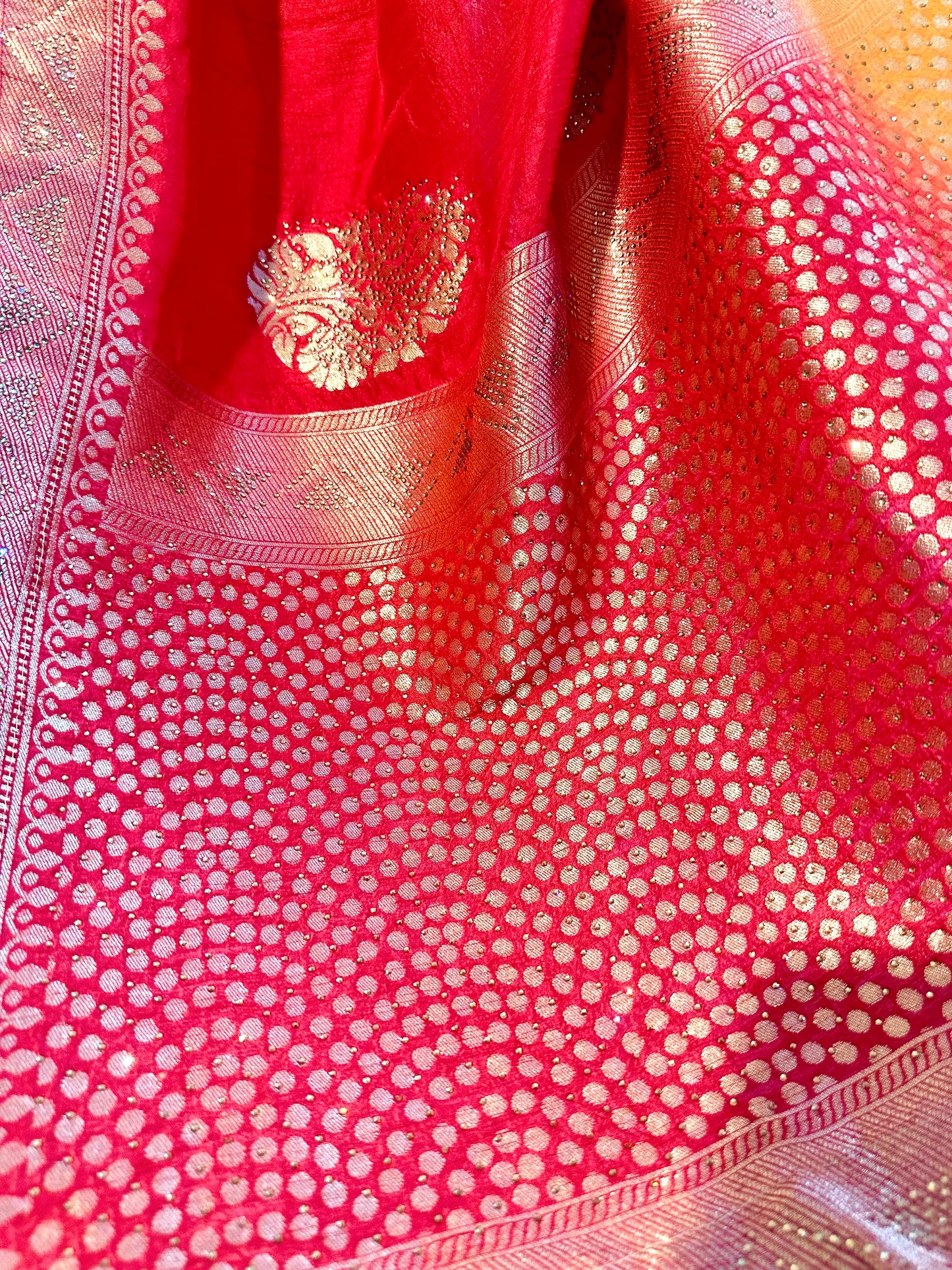 Golden Zari Border Silk Saree - Vanesara