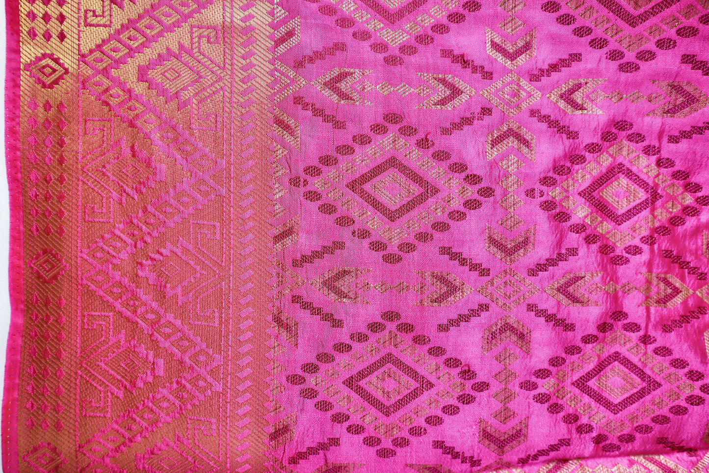 Block Printed Pure Silk Saree - Vanesara