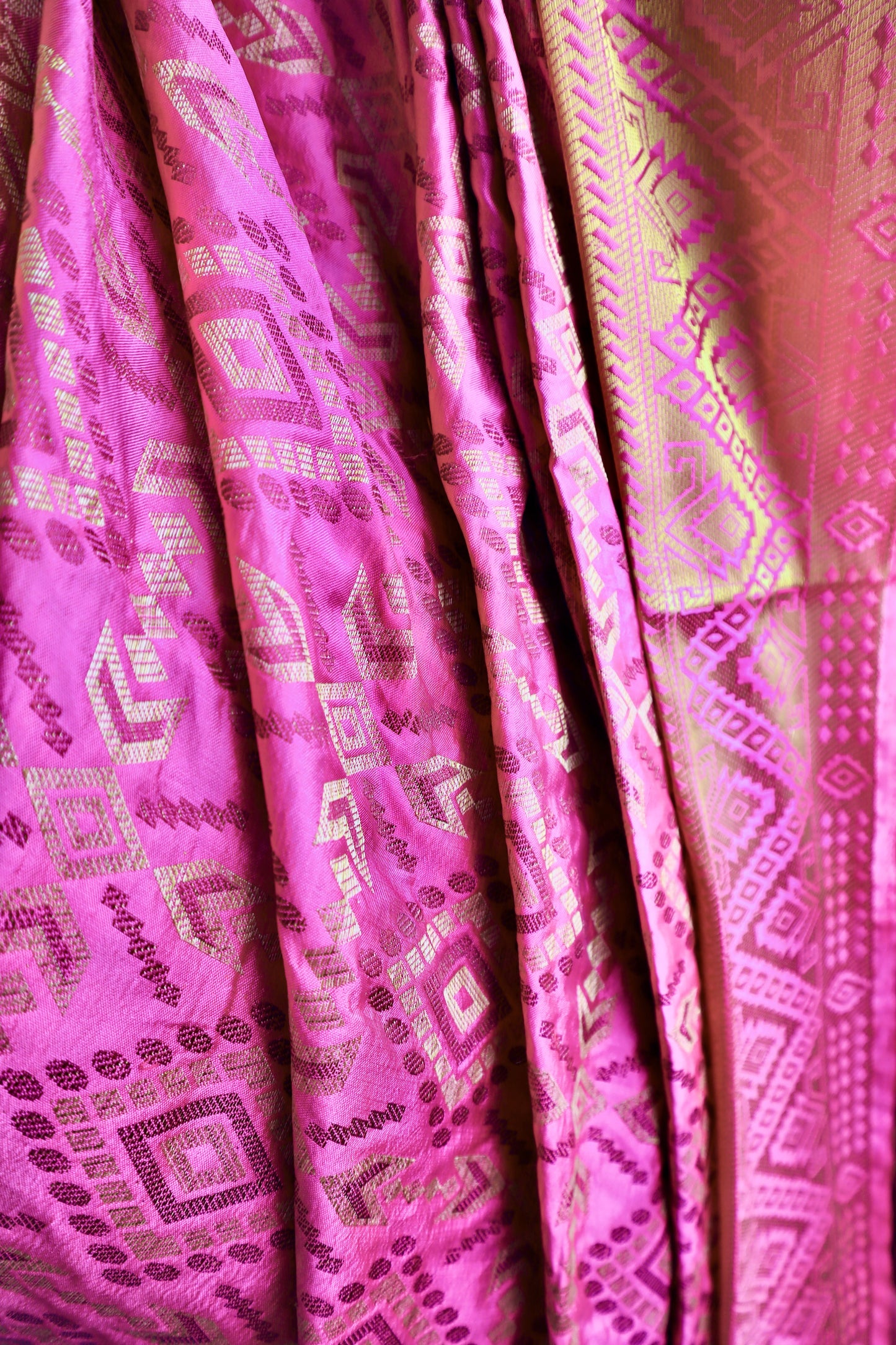 Block Printed Pure Silk Saree - Vanesara