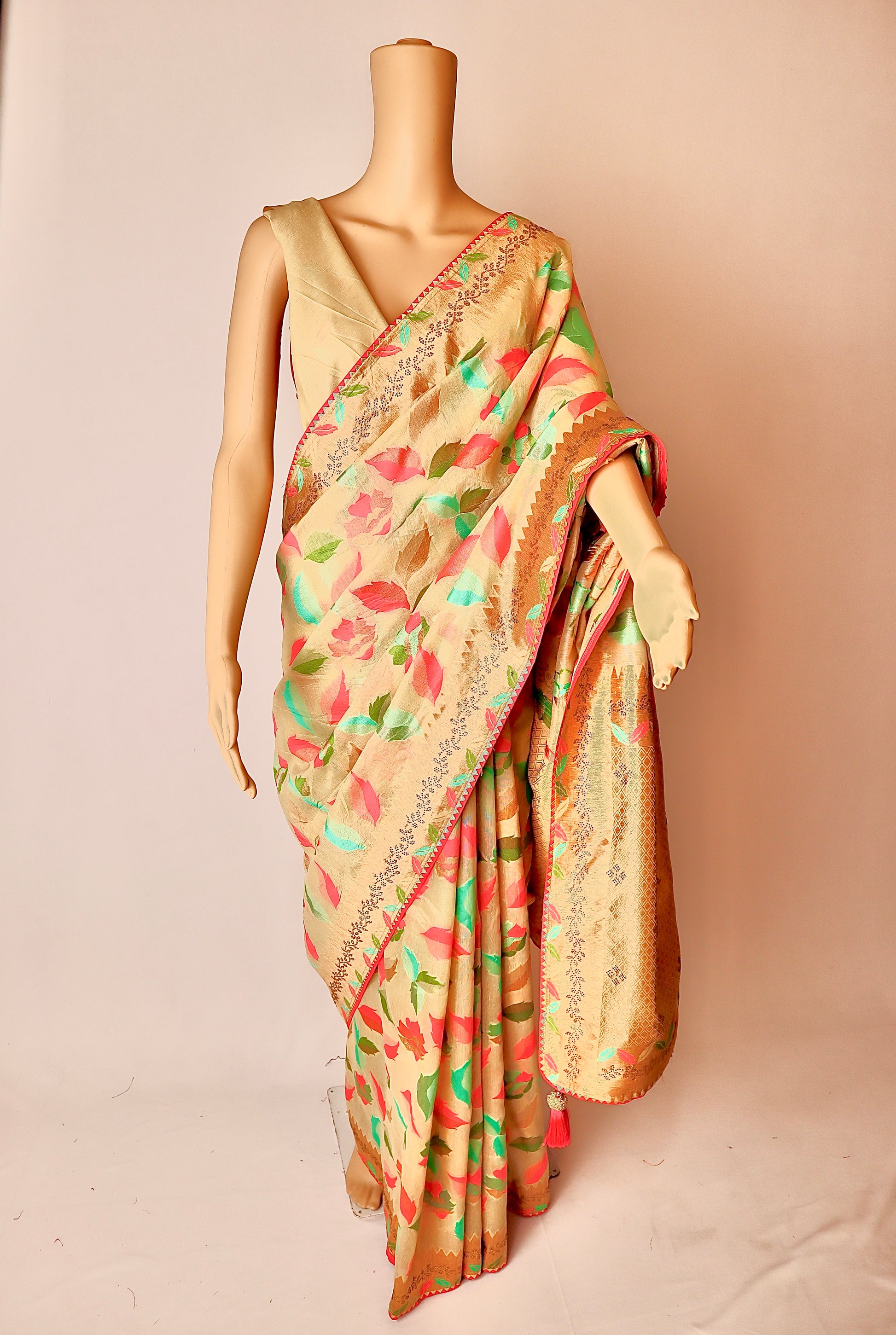 Multicolor Woven Work Saree - Vanesara