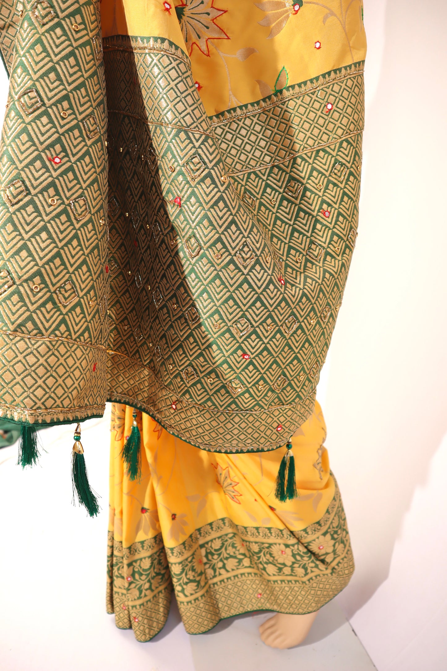 Silk Saree With Handwork Highlights - Vanesara