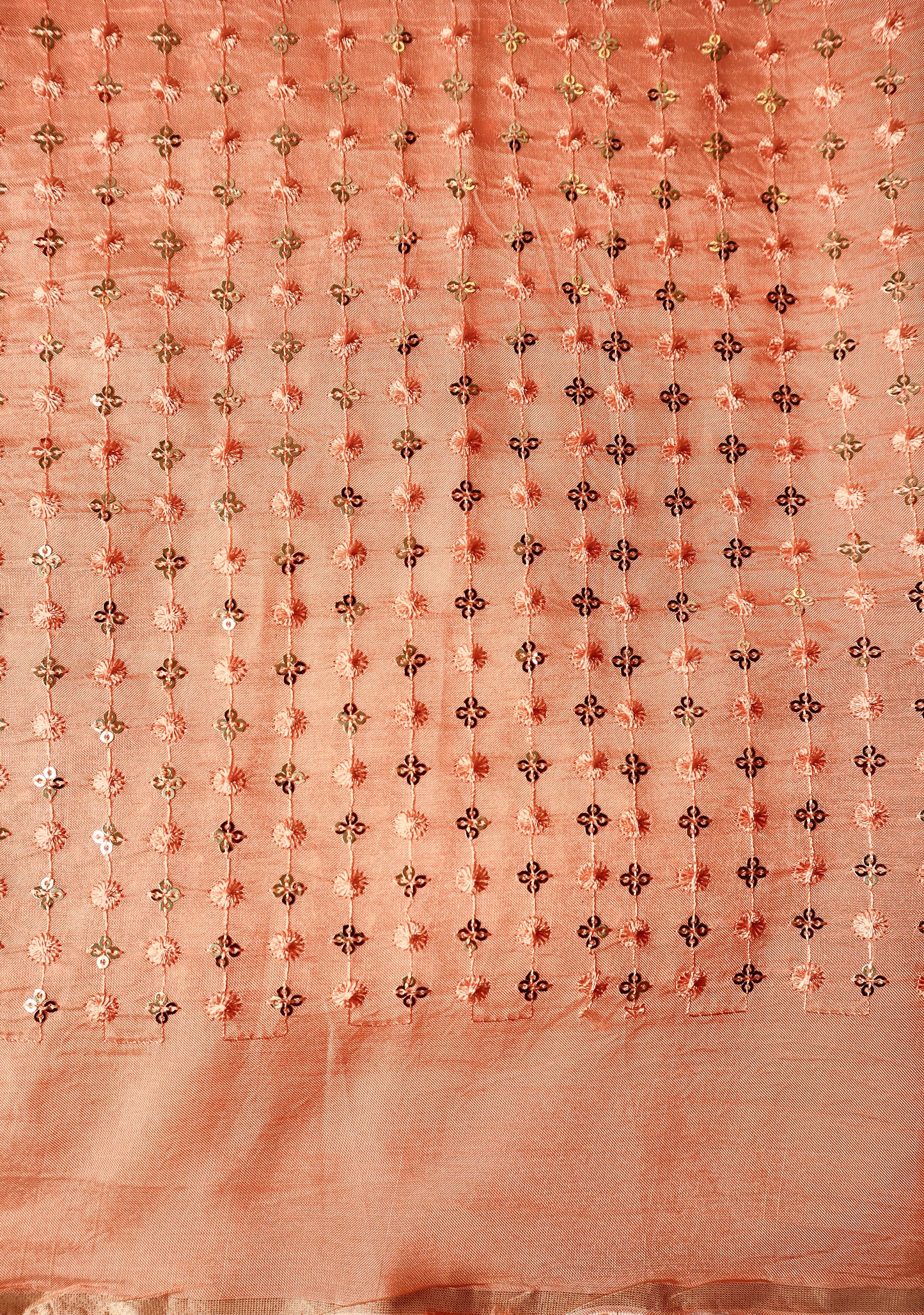 Floral Sequin Work All Over Silk - Vanesara