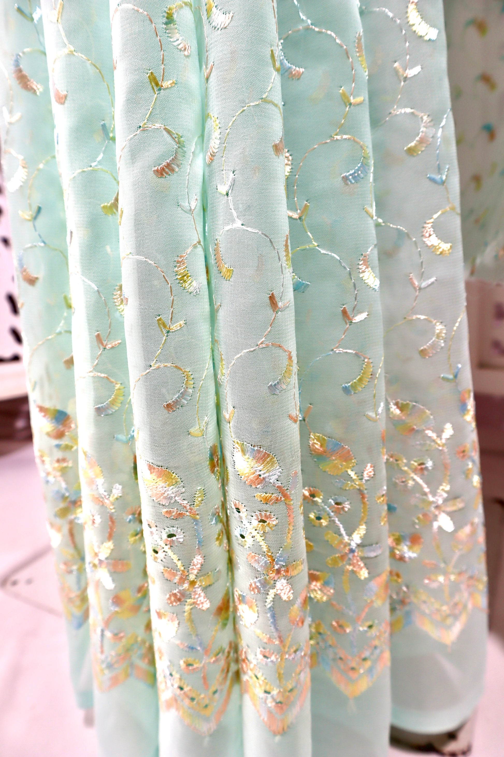 Handmade Silk Sequin Saree - Vanesara