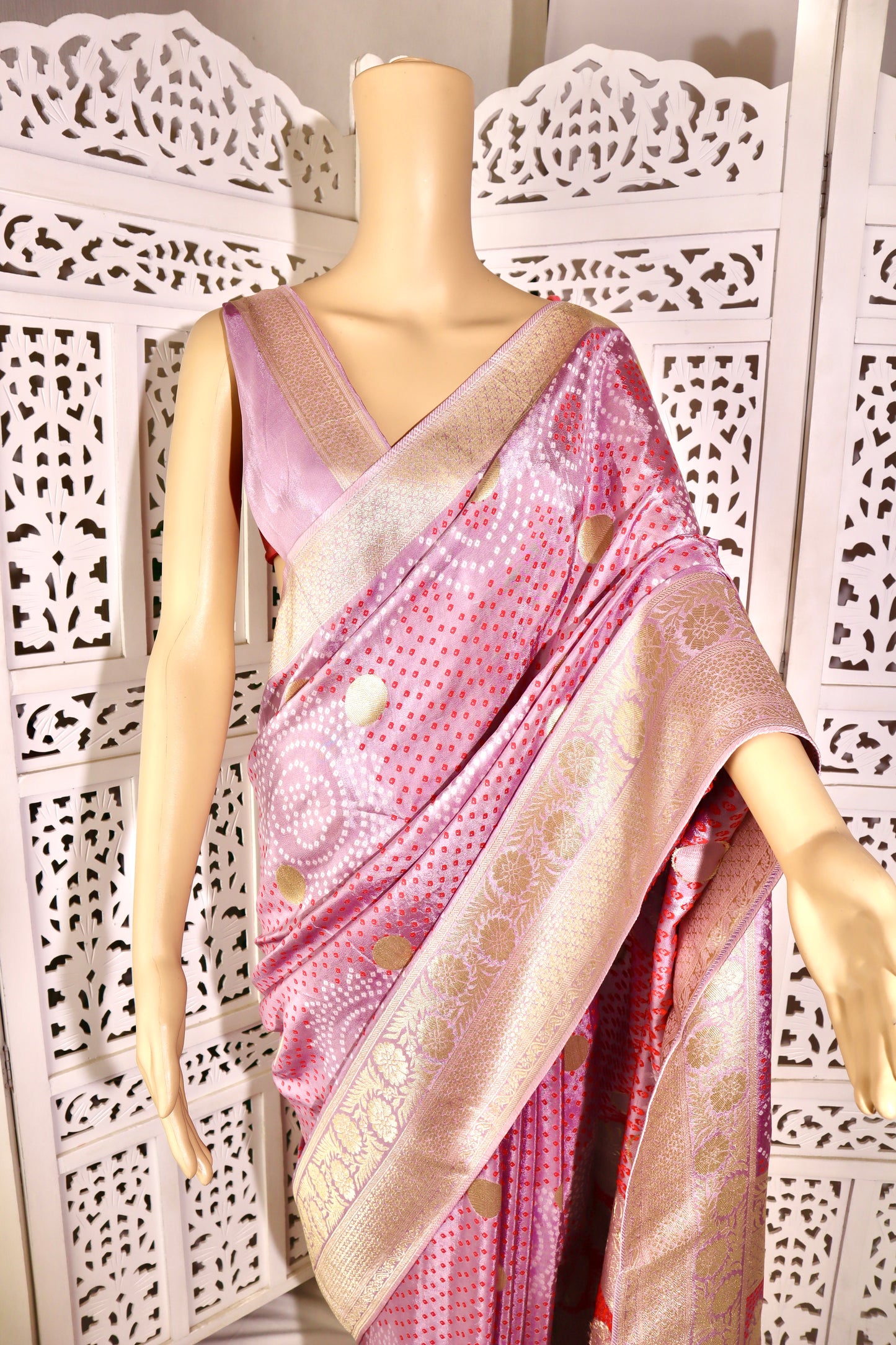 Lilac Silk Saree - Vanesara