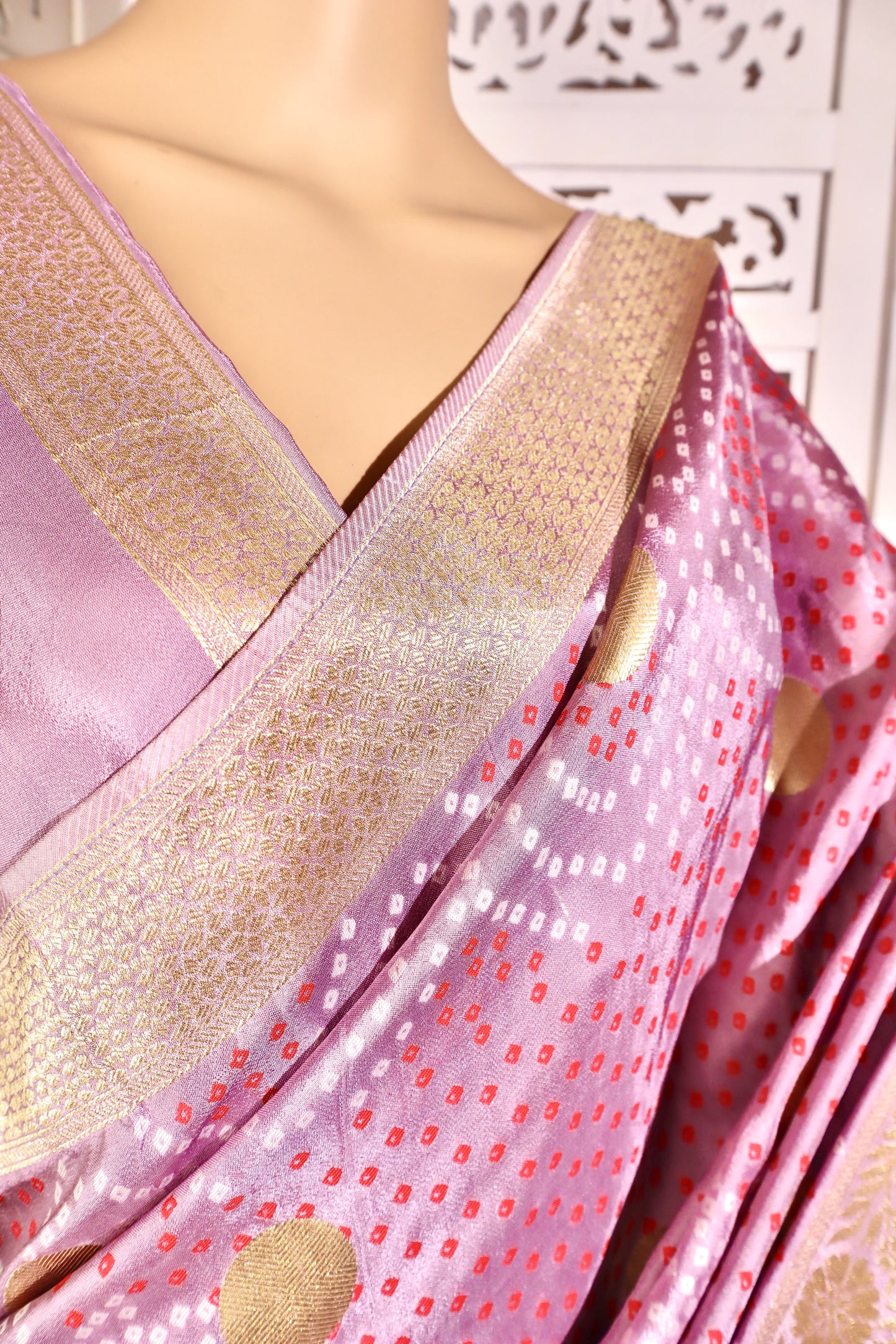 Lilac Silk Saree - Vanesara