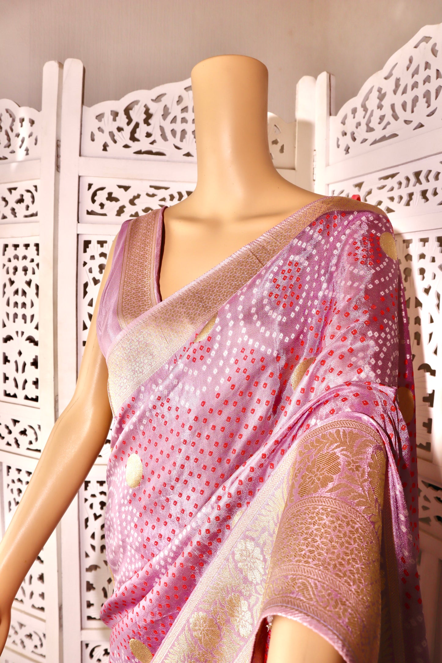 Lilac Silk Saree - Vanesara