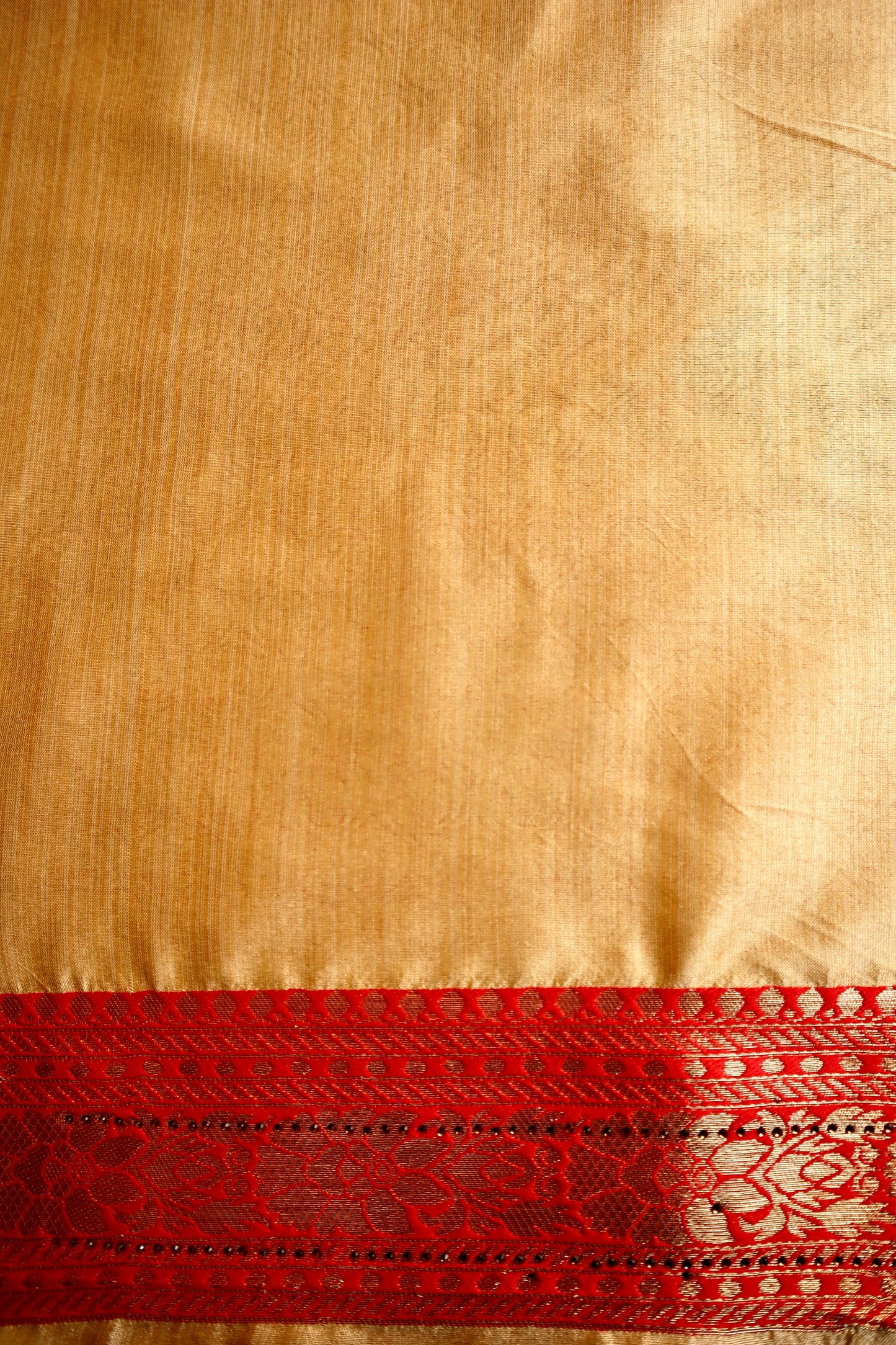 Swarovski Work Golden Saree - Vanesara