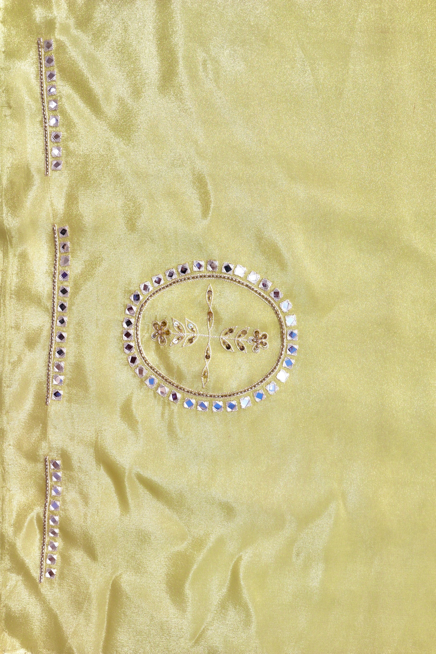 Pastel Yellow Tissue Silk Saree - Vanesara