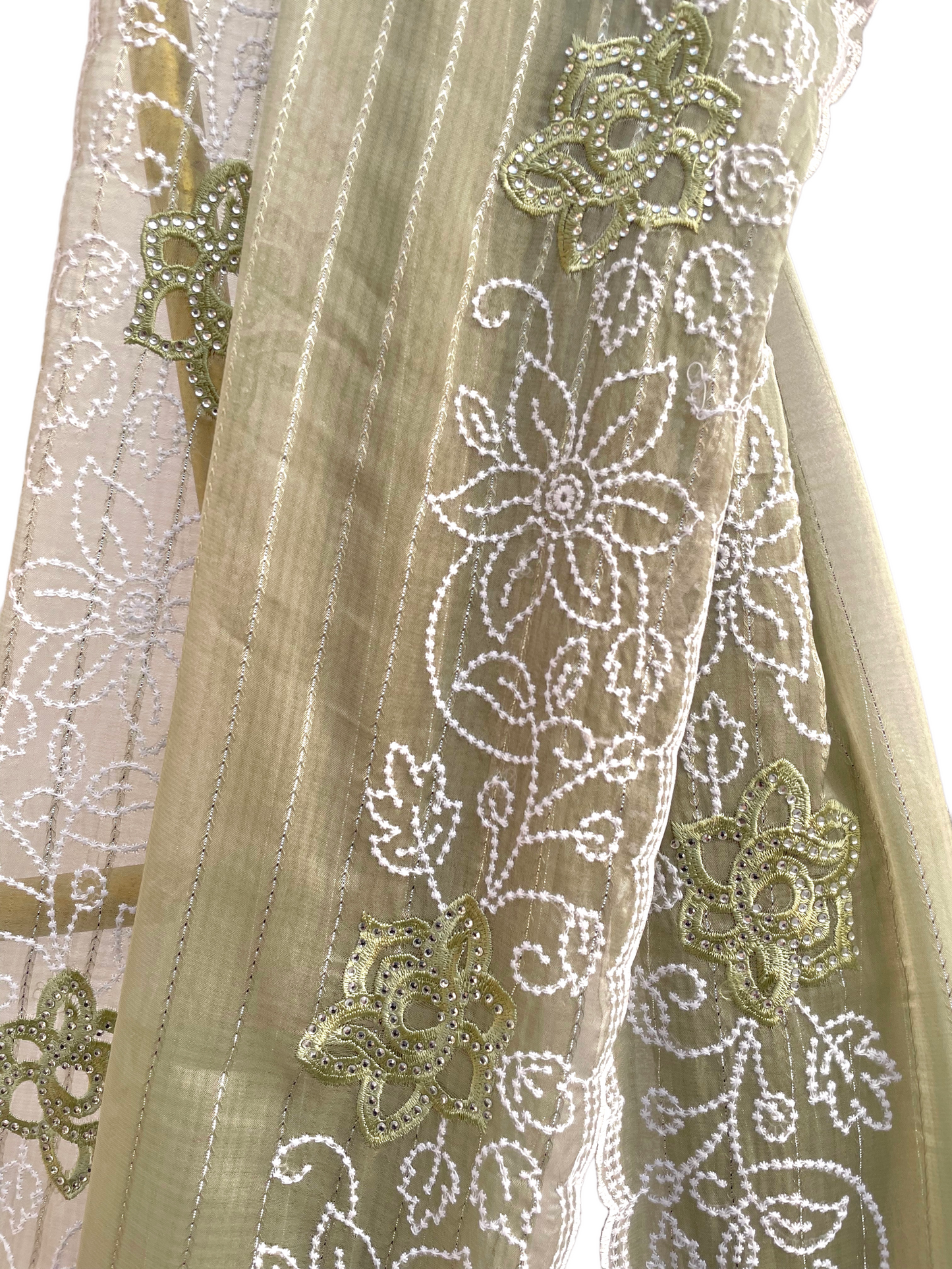 Floral Border Embroidery Organza Saree - Vanesara