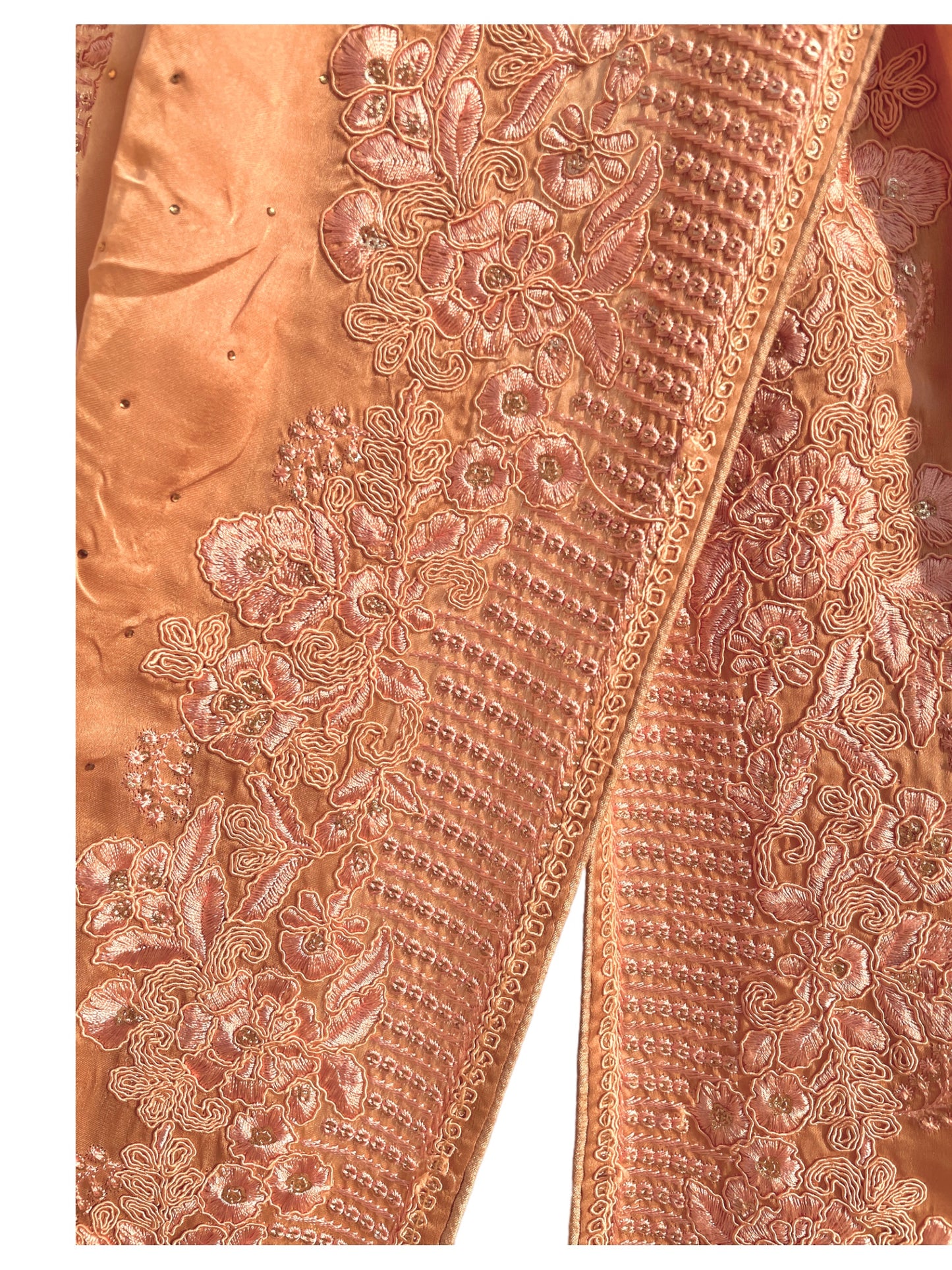 Satin Silk With Floral Embroidery - Vanesara