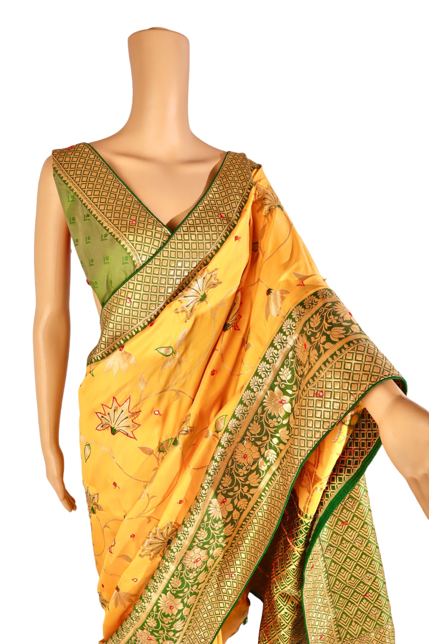 Silk Saree With Handwork Highlights - Vanesara