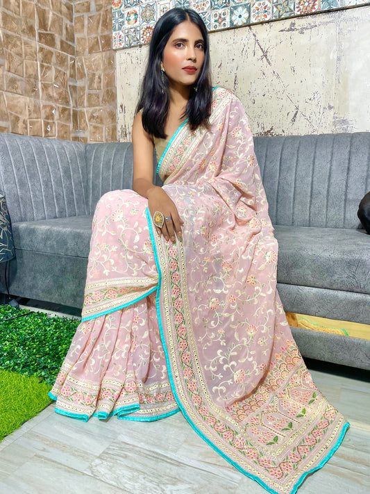 Chikankari Work All Over Georgette Saree