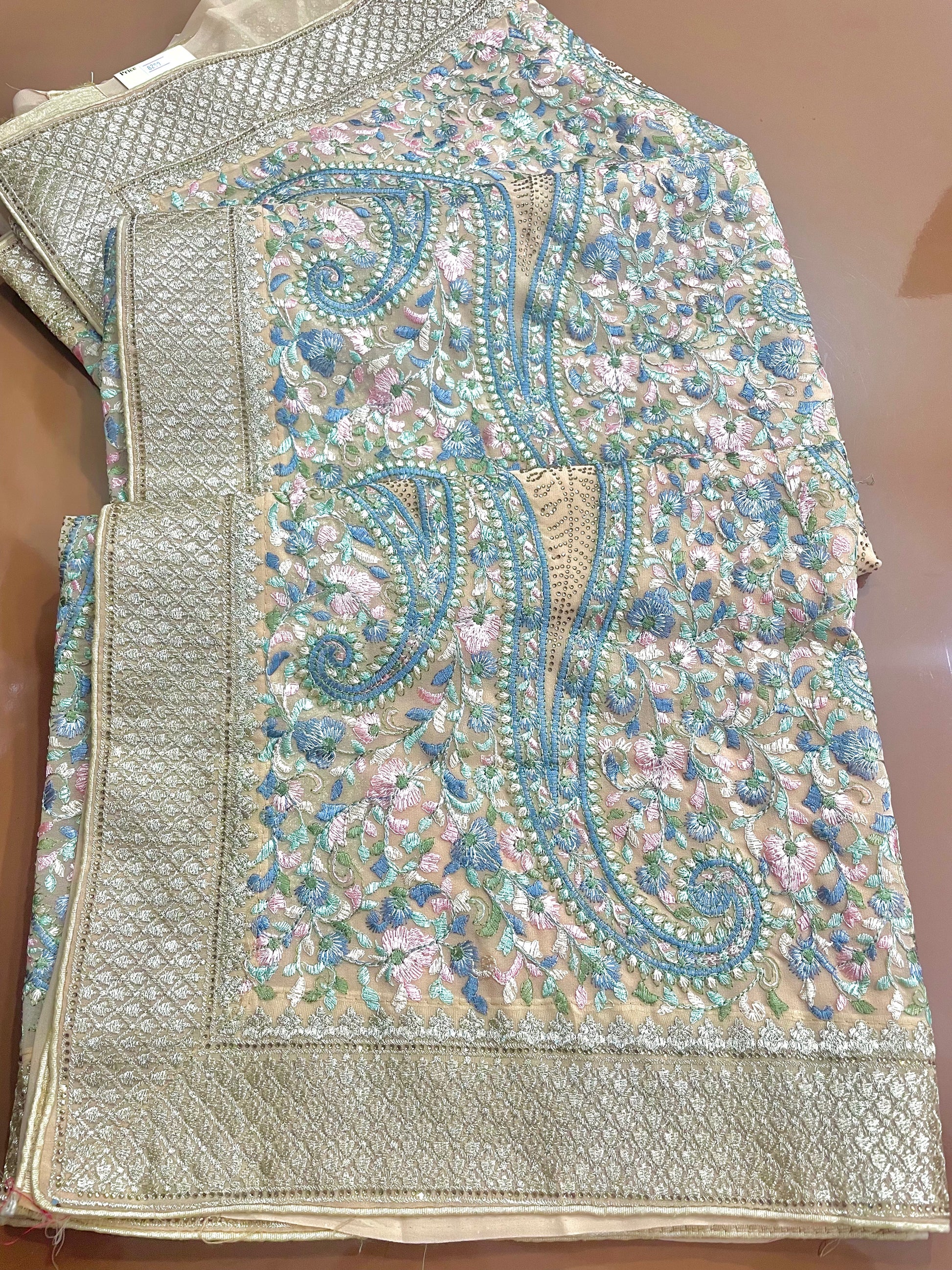 Multicolor Thread Work With Swarovski Touch - Vanesara