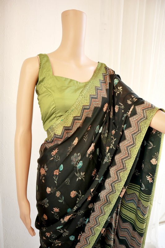 Printed Crepe Saree - Vanesara