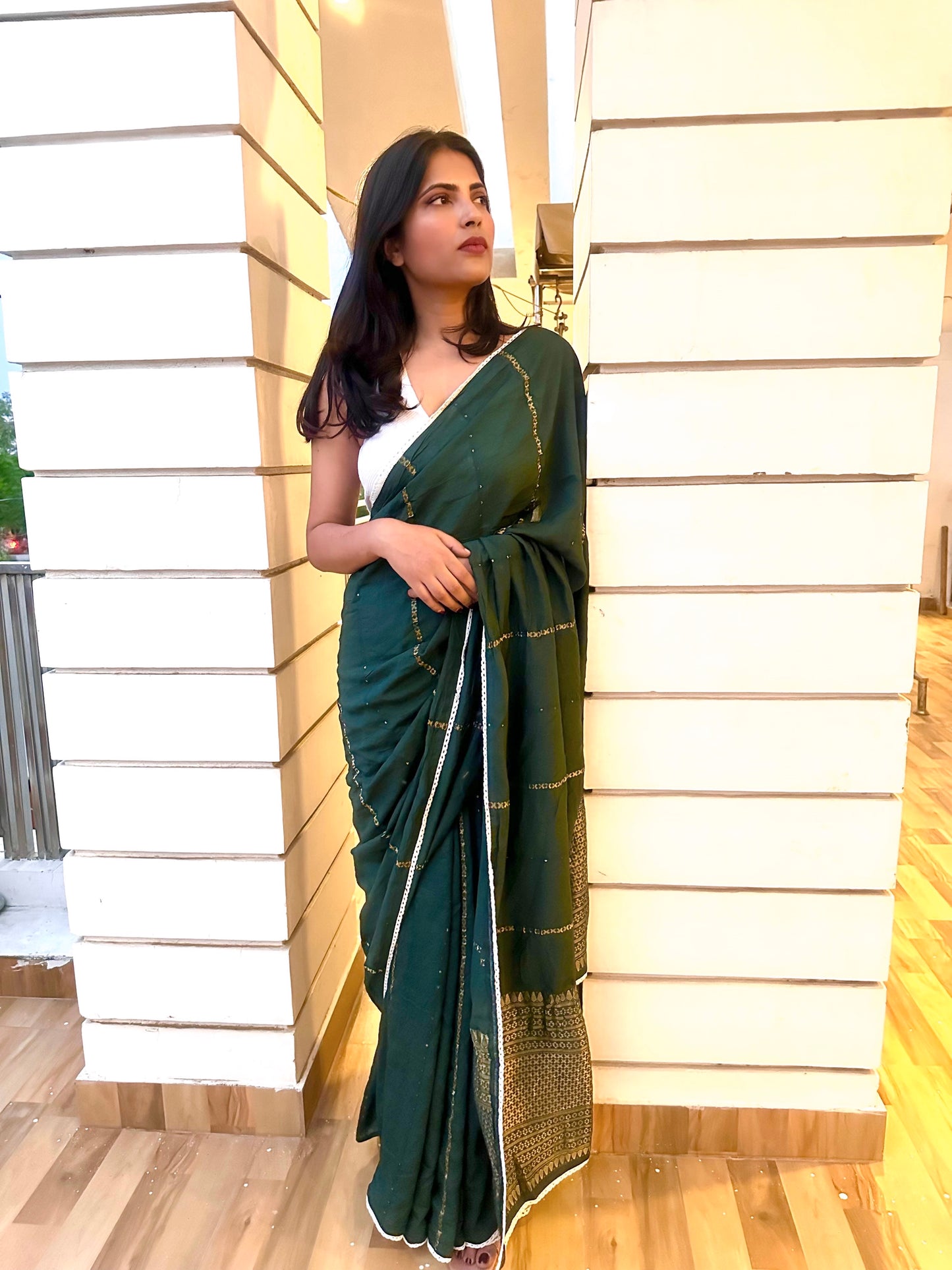 Cotton Saree With Lace border