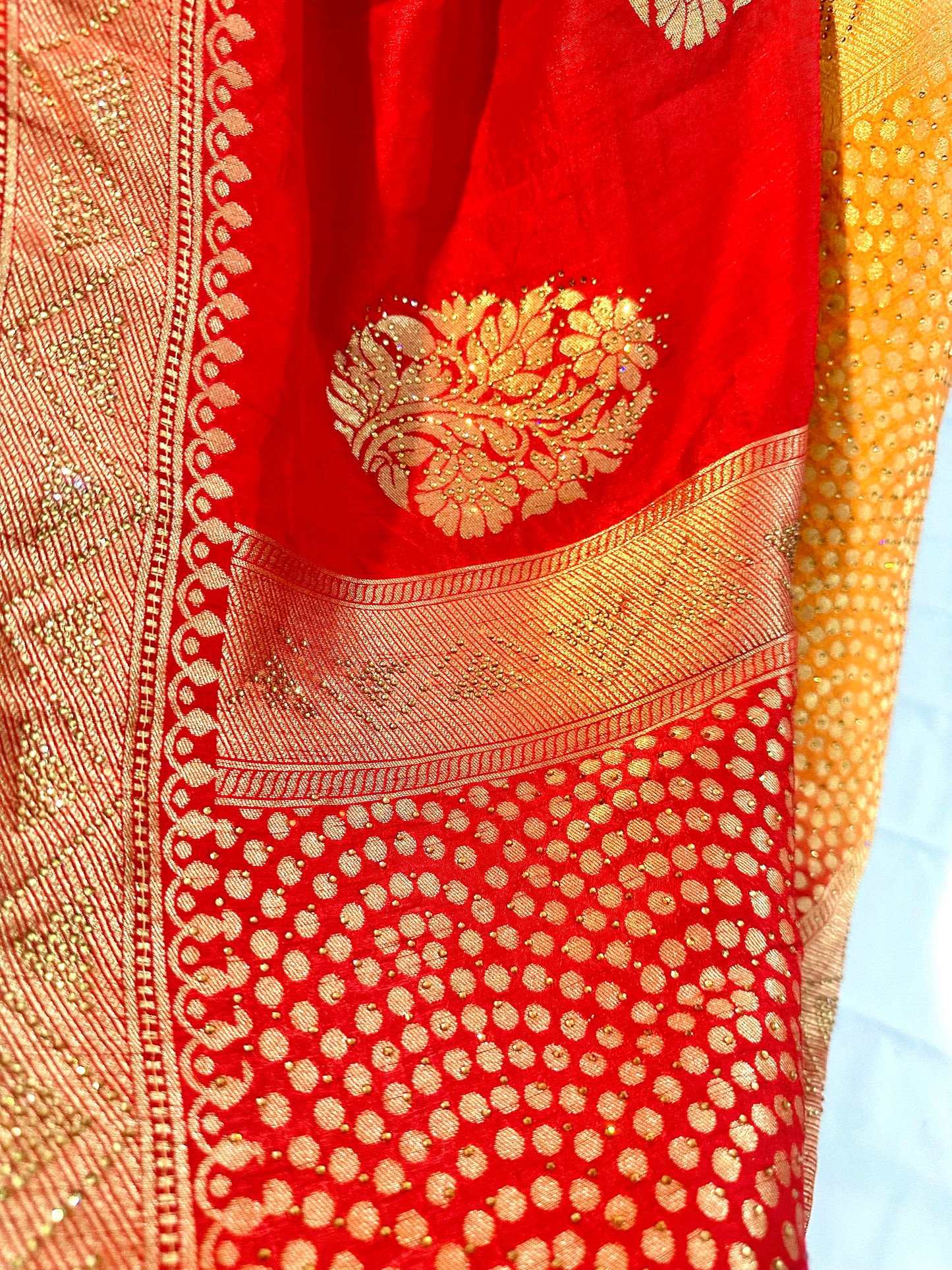 Golden Zari Border Silk Saree