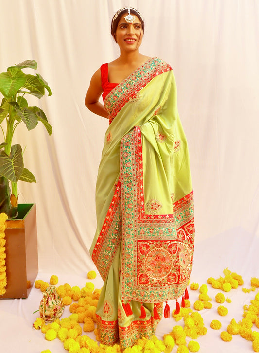 Heavy Work Embroidered Saree