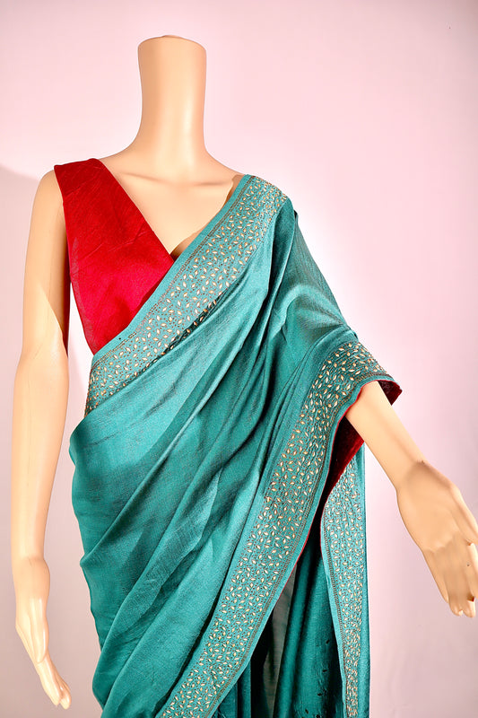 Silk Saree with swaroski touch - Vanesara